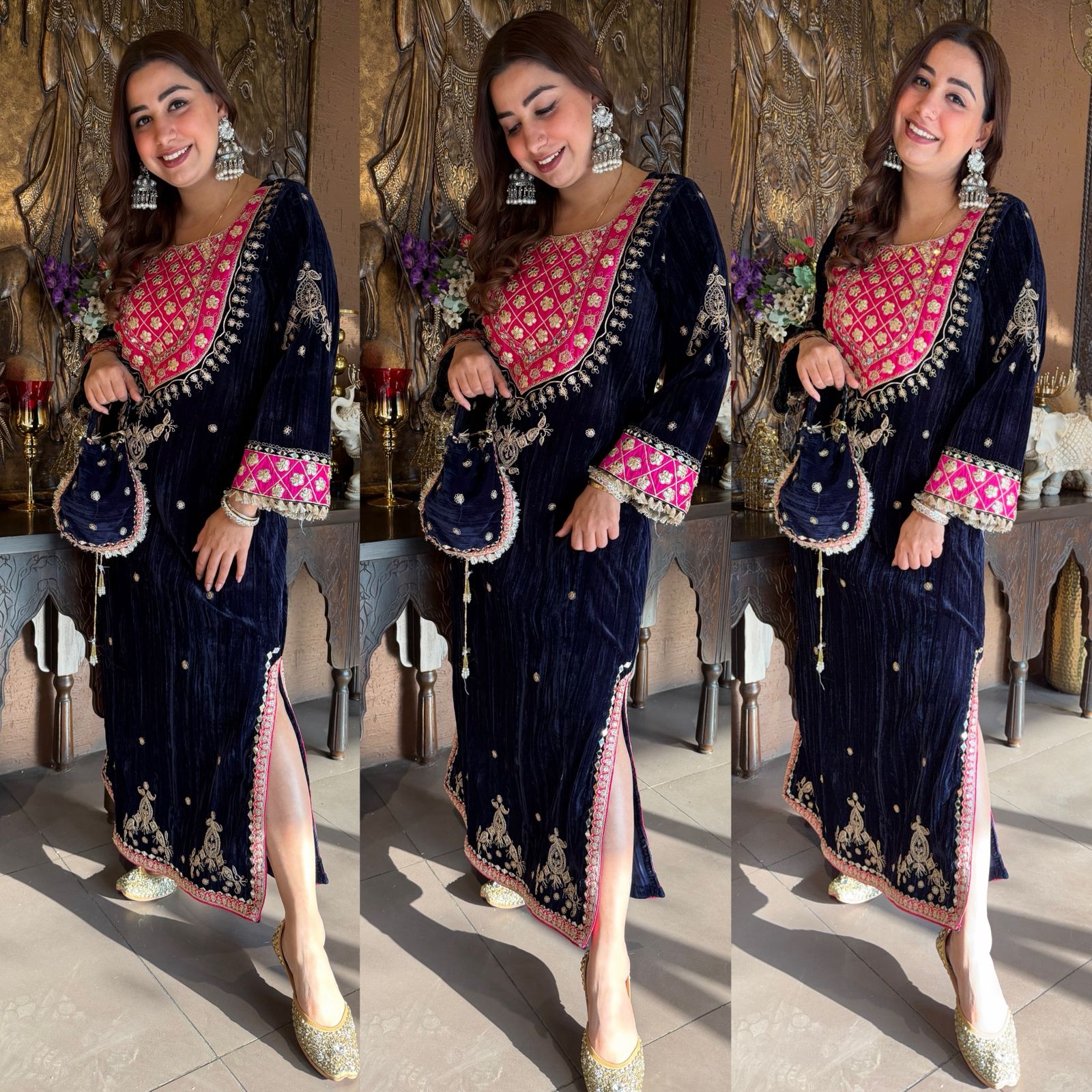 Heavily embellished ivory traditional sharara suit