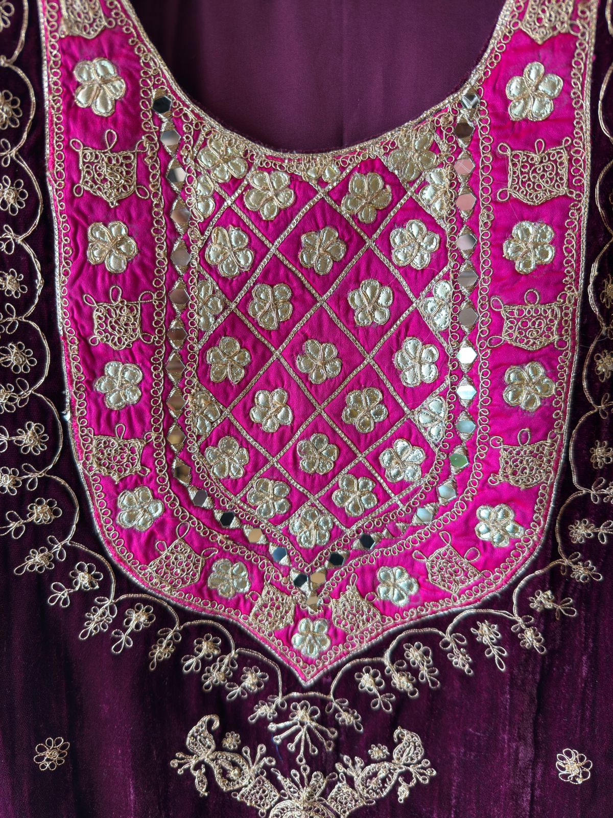 Heavily embellished ivory traditional sharara suit