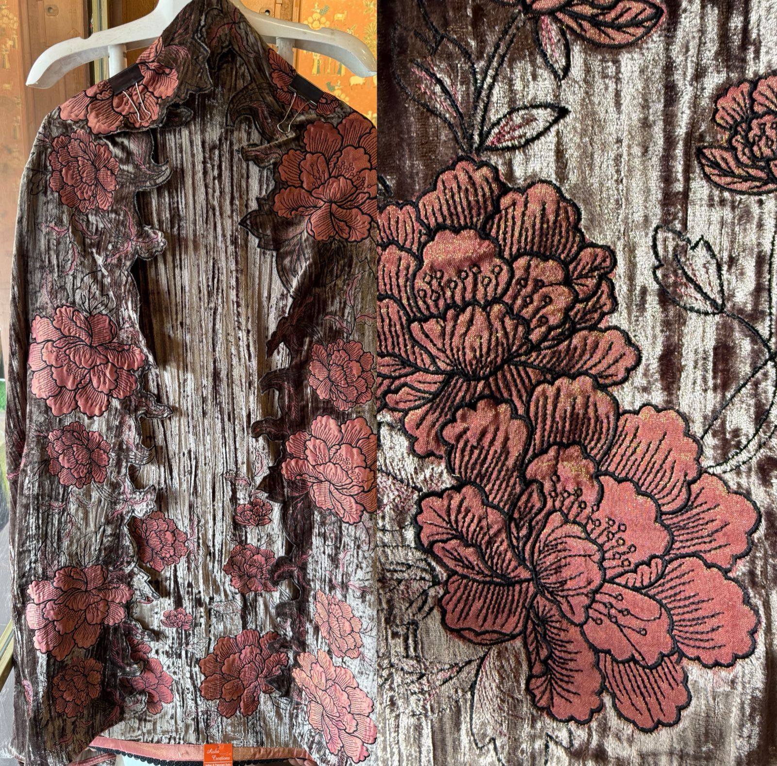 Crushed velvet Unstitched Suit