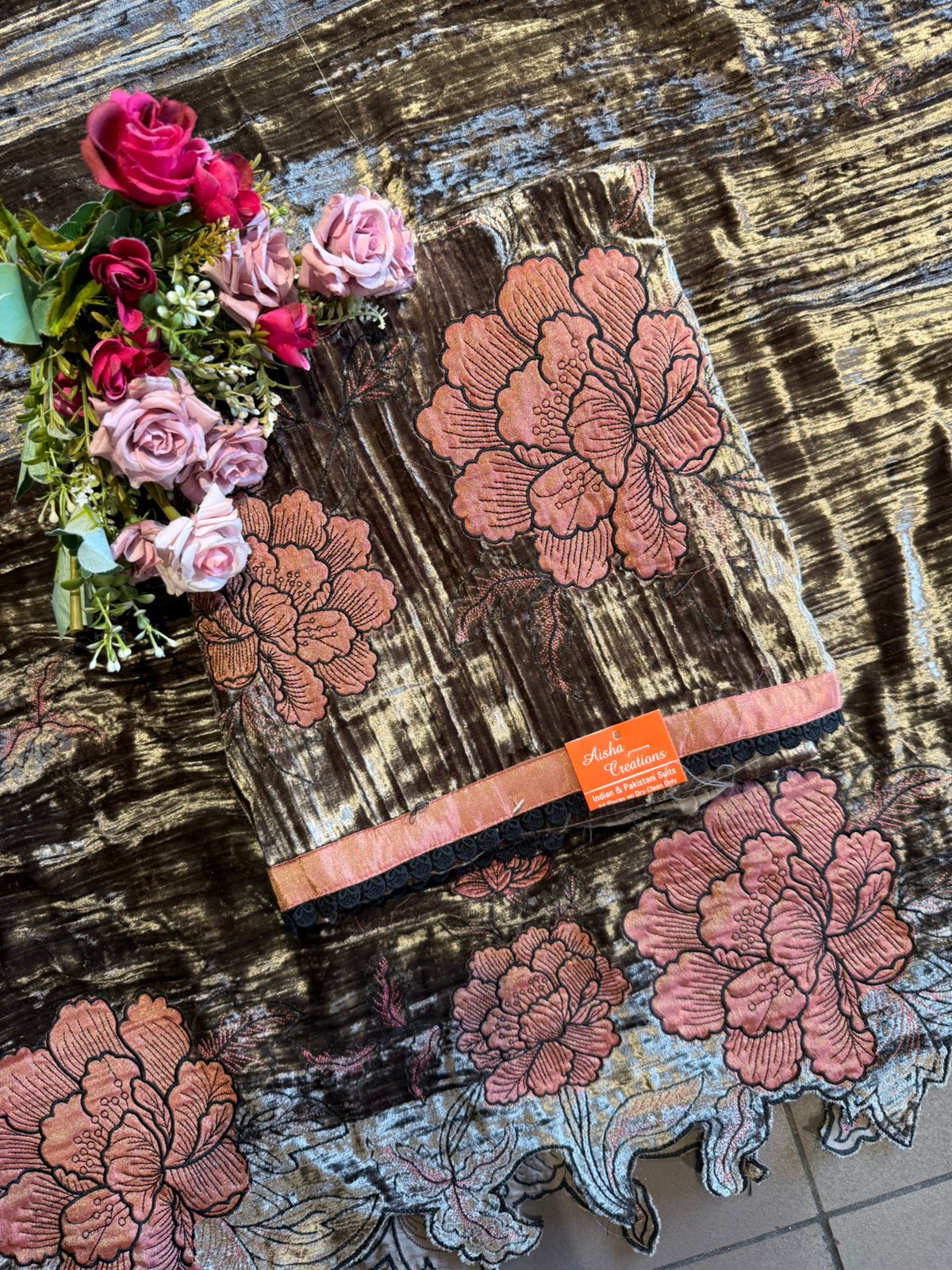 Crushed velvet Unstitched Suit