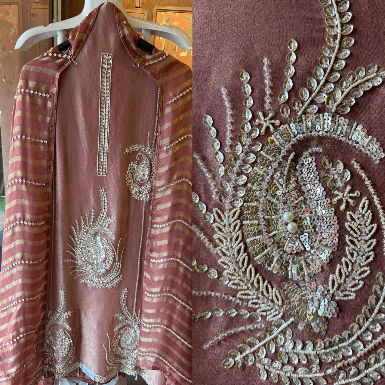 Tissue plain shirt unstitched