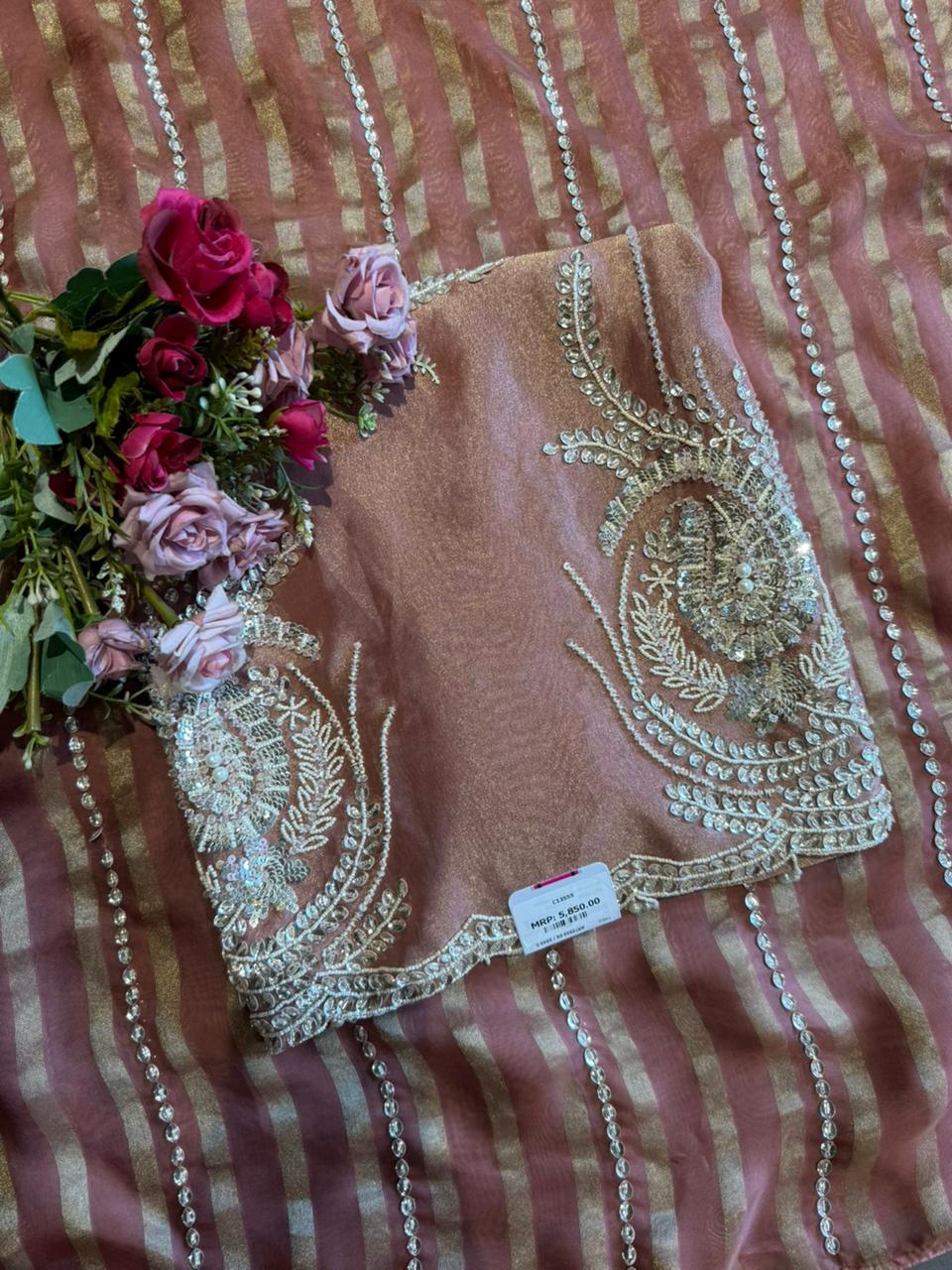 Tissue plain shirt unstitched