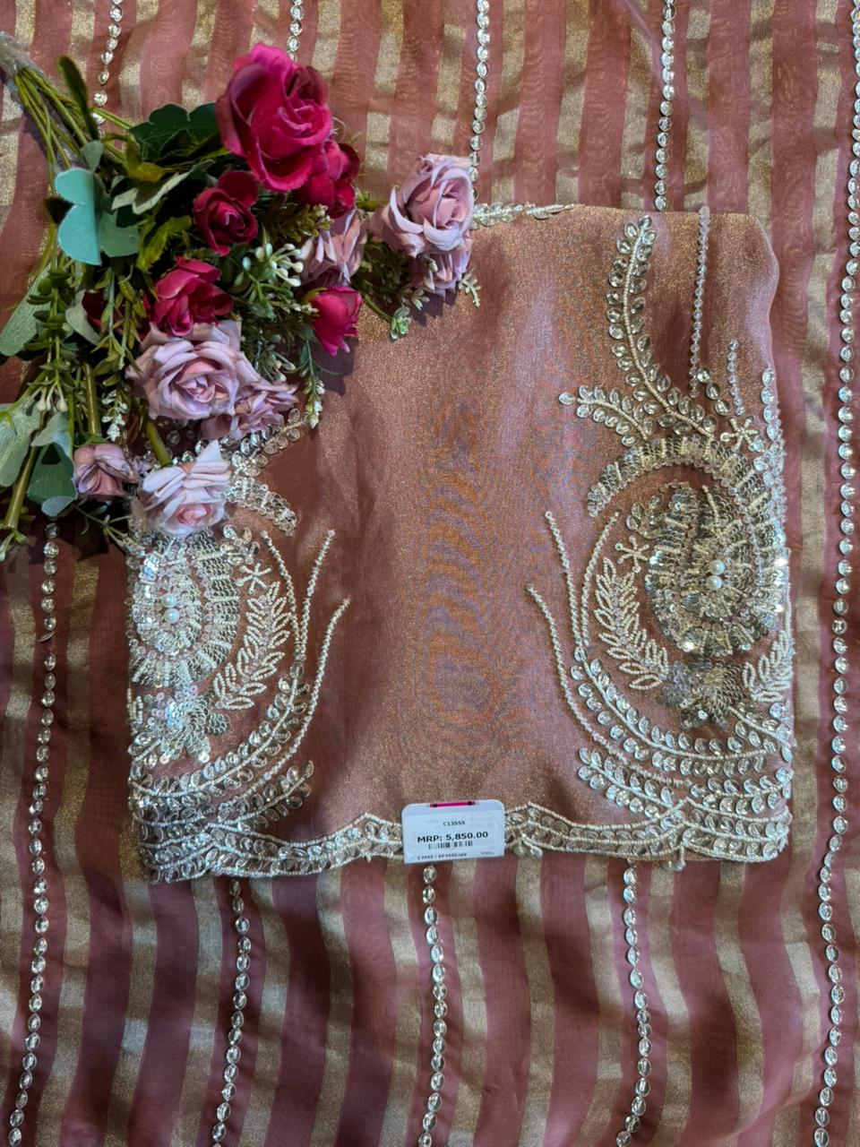 Tissue plain shirt unstitched