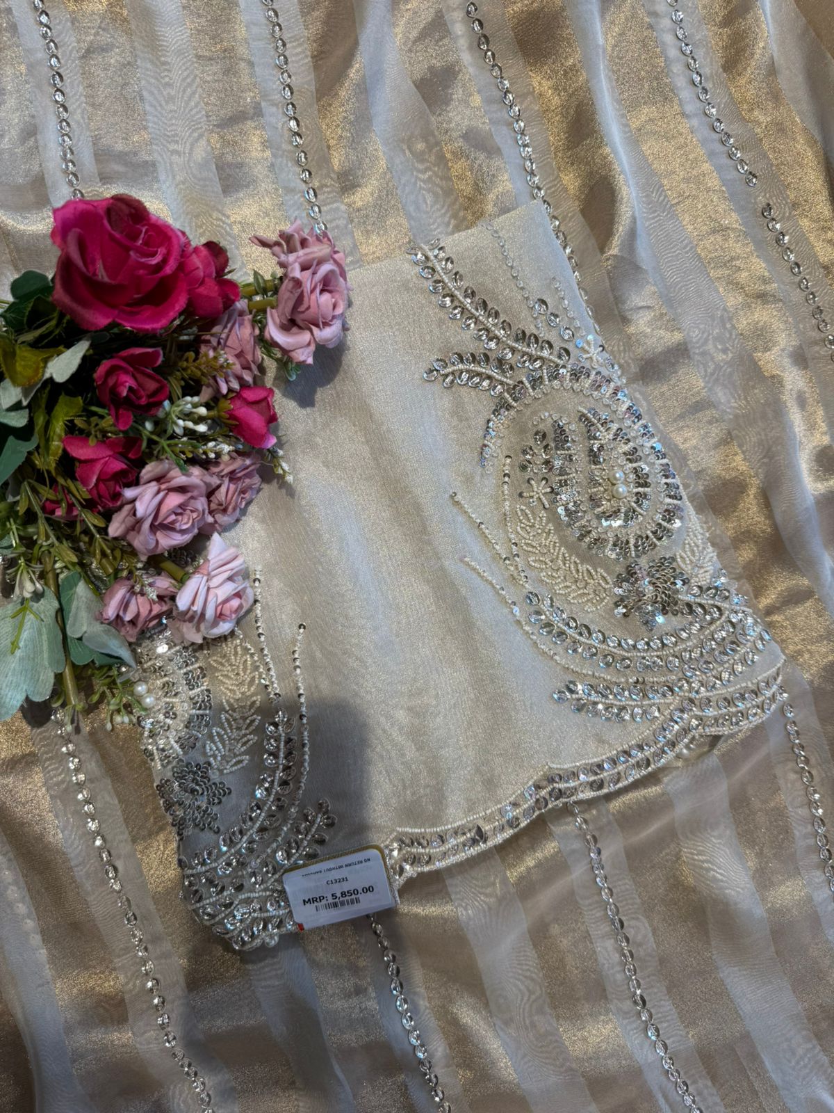 Tissue plain shirt unstitched