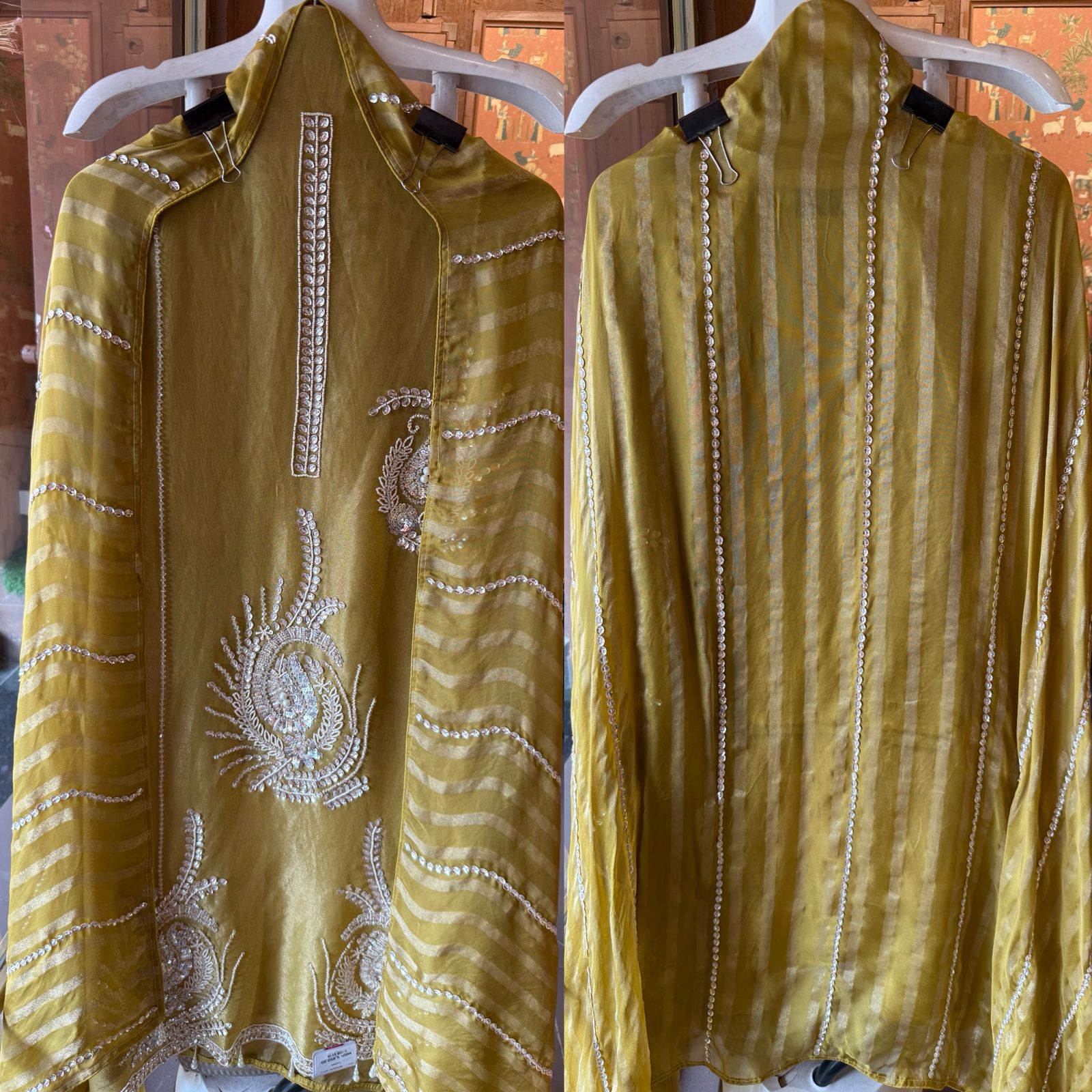 Tissue plain shirt unstitched