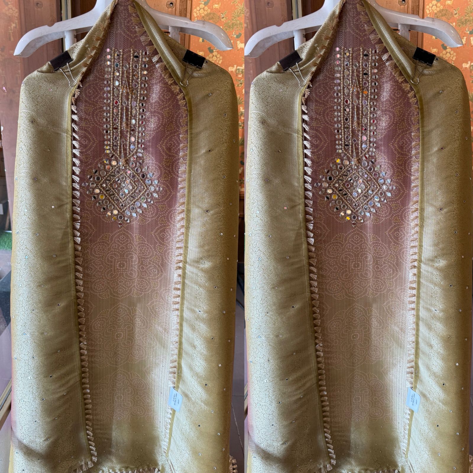 Bandhani Jacquard Unstitched Suit