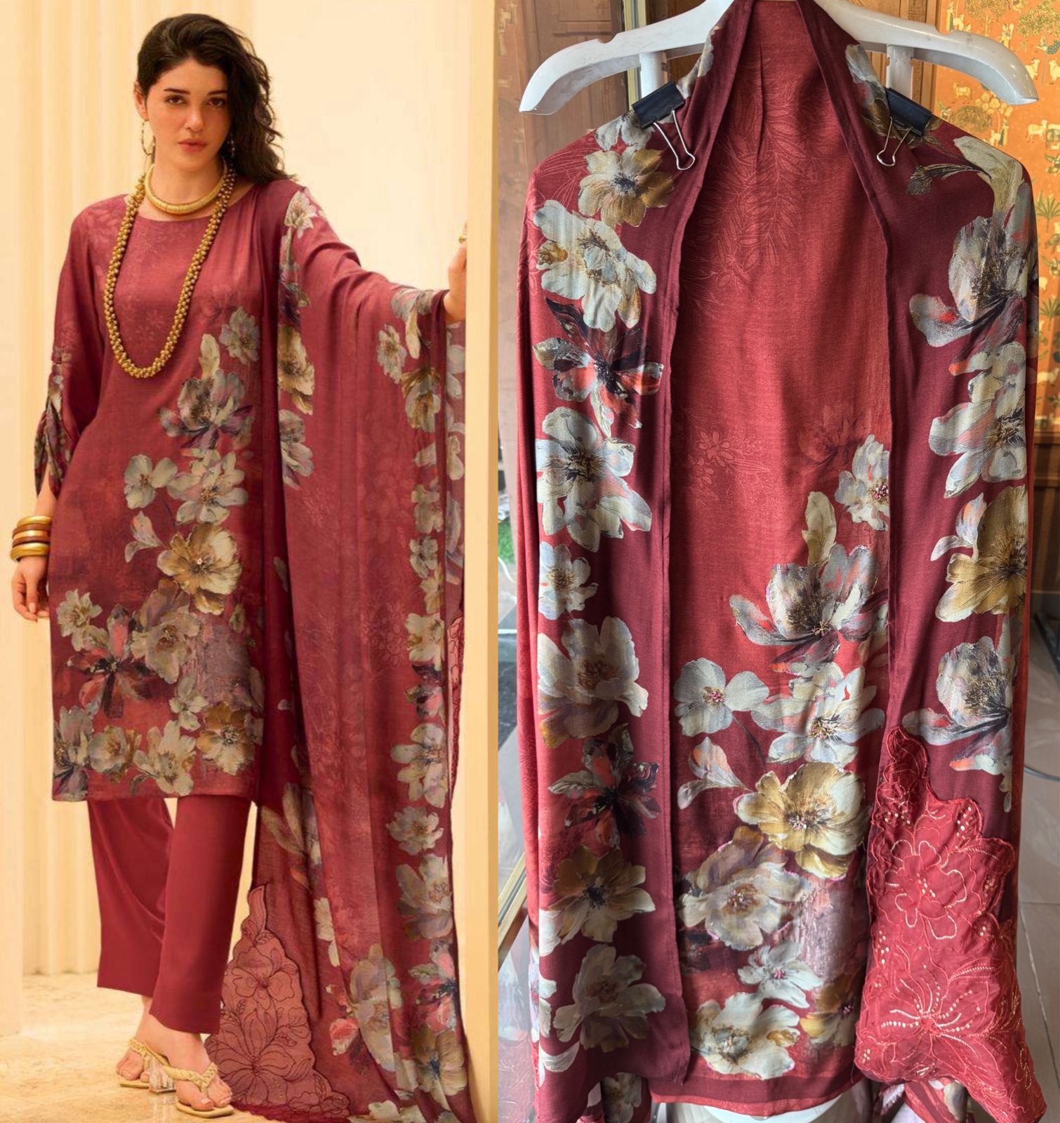 Viscose pashmina printed Shirt