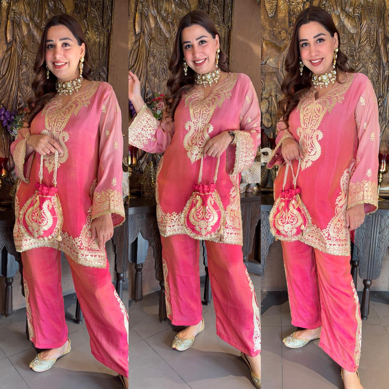 Shimmer tissue Ombré shaded coord set