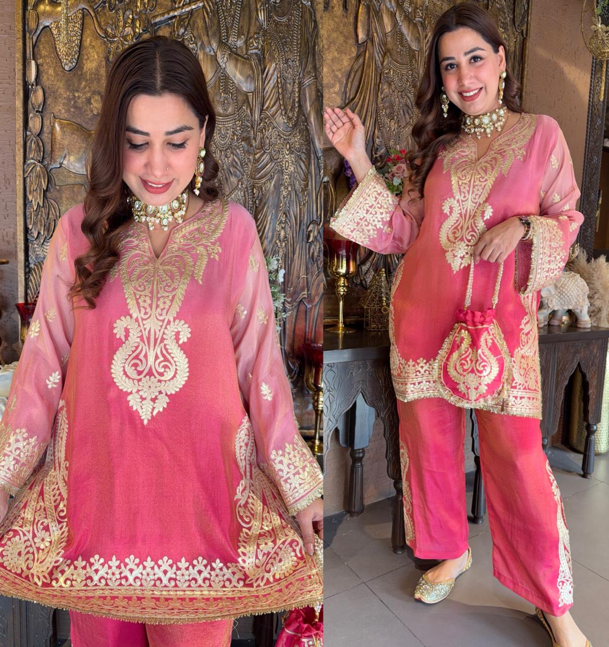 Shimmer tissue Ombré shaded coord set