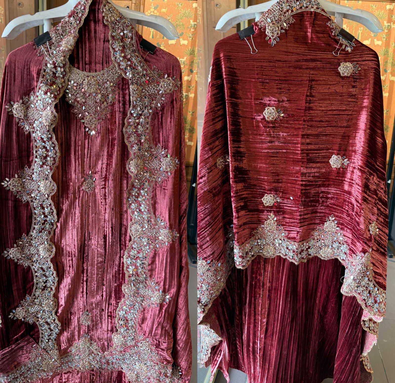 Crushed velvet Unstitched Suit