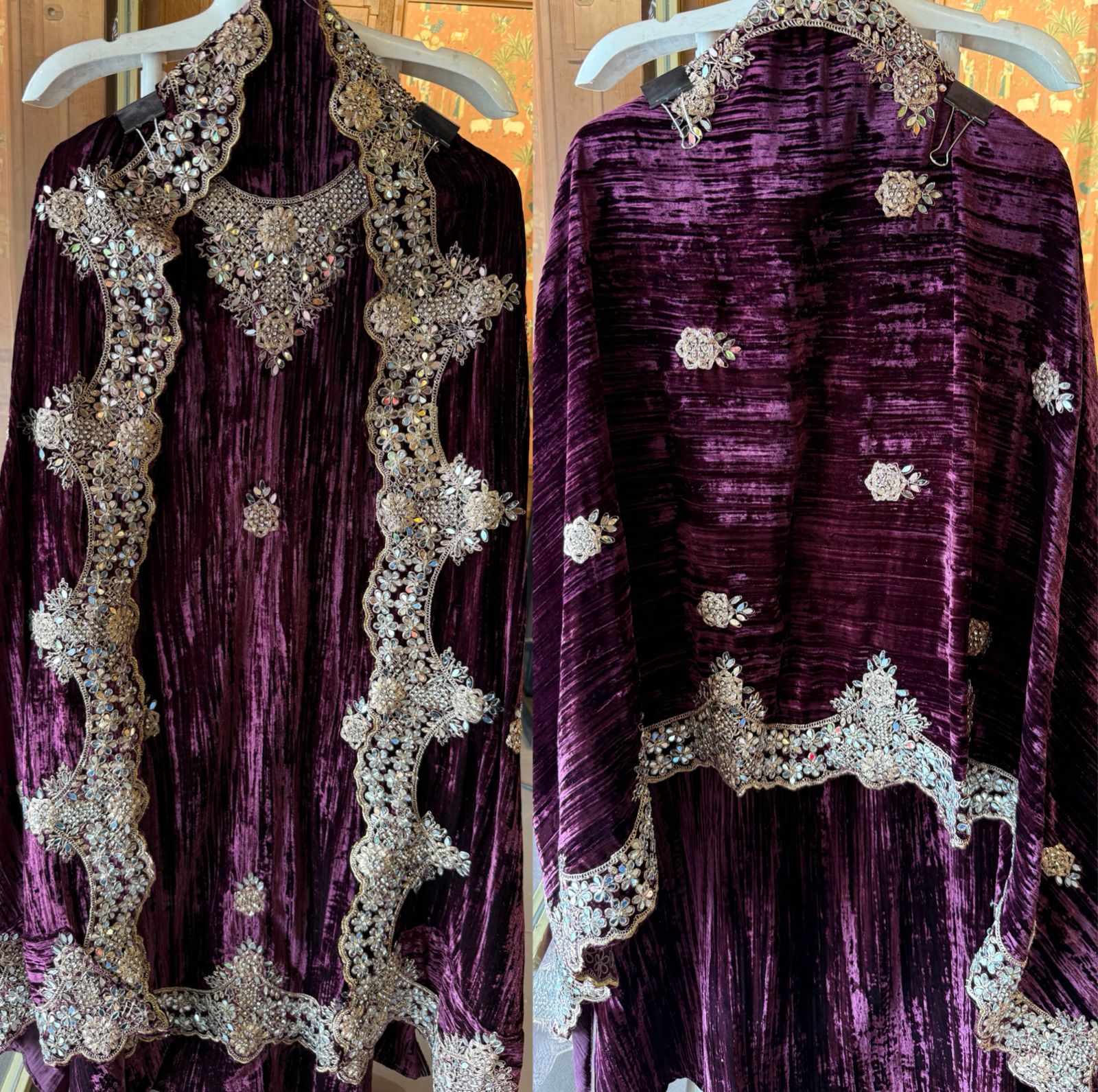 Crushed velvet Unstitched Suit