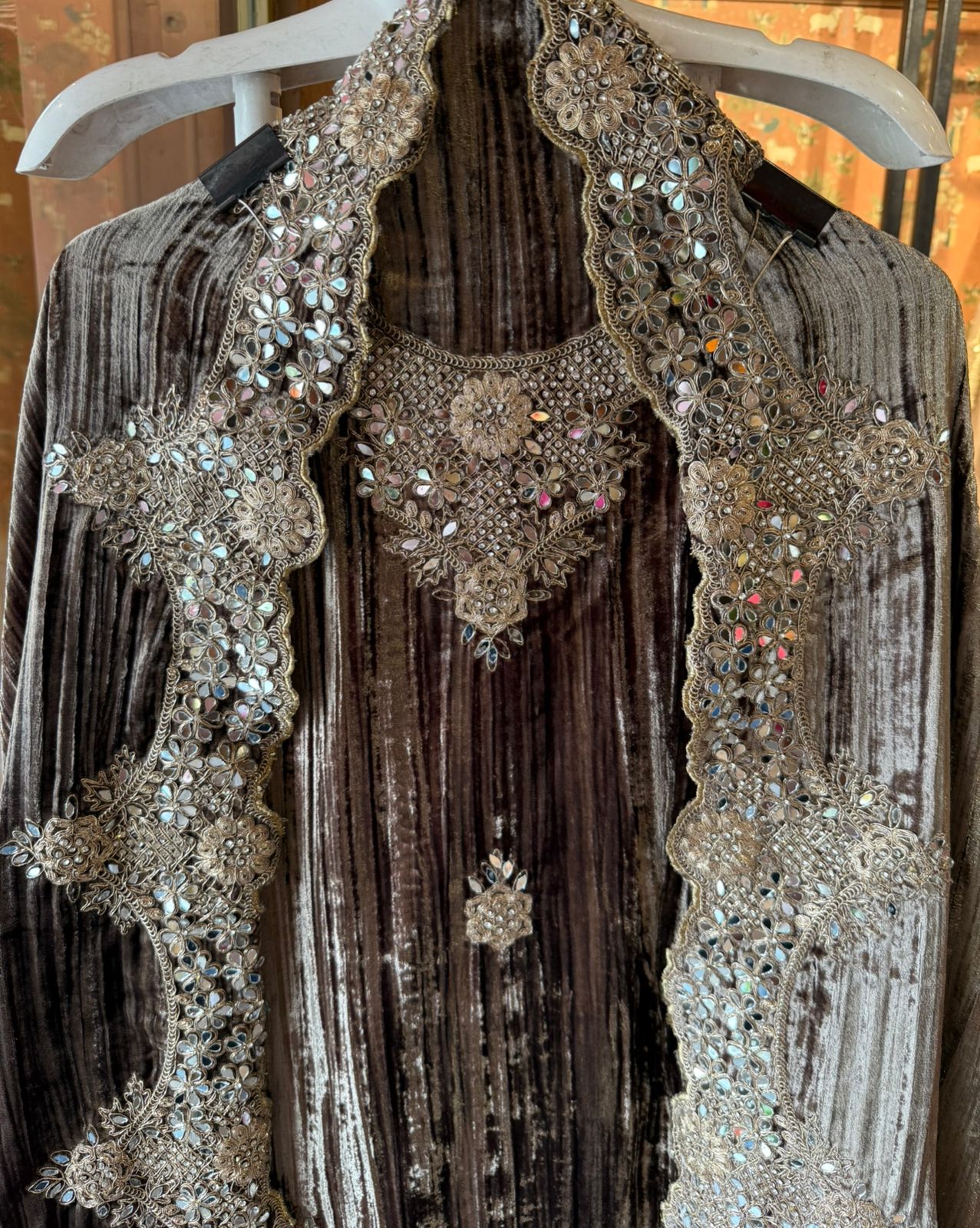 Crushed velvet Unstitched Suit