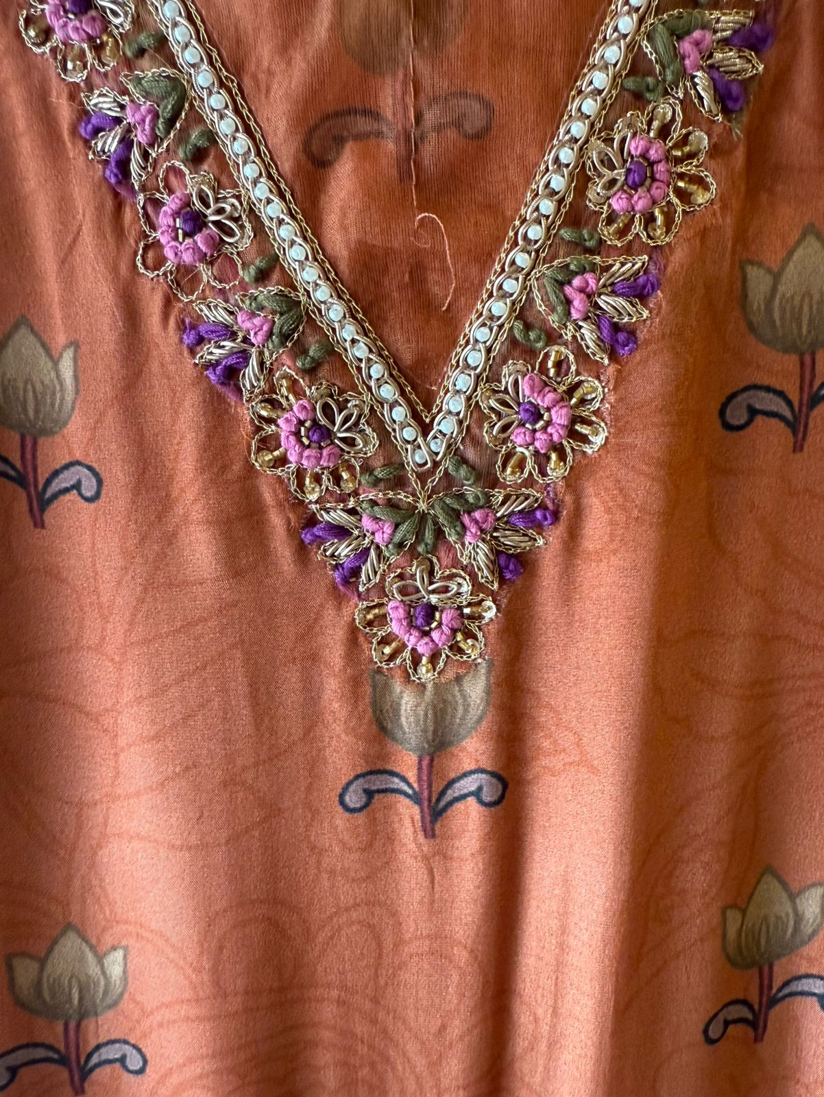 Pure crepe digital printed Unstitched Shirt