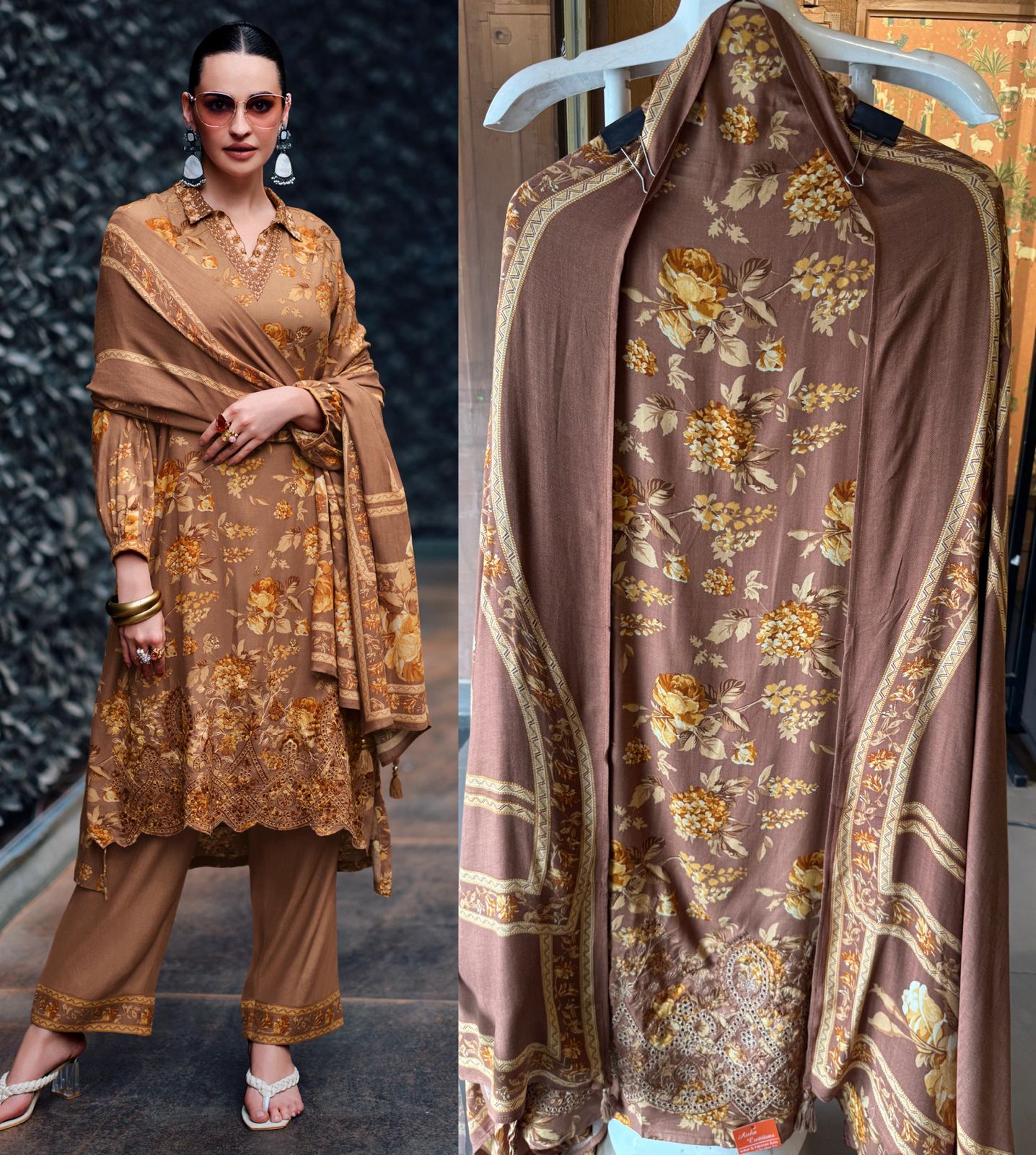 Viscose pashmina printed Shirt