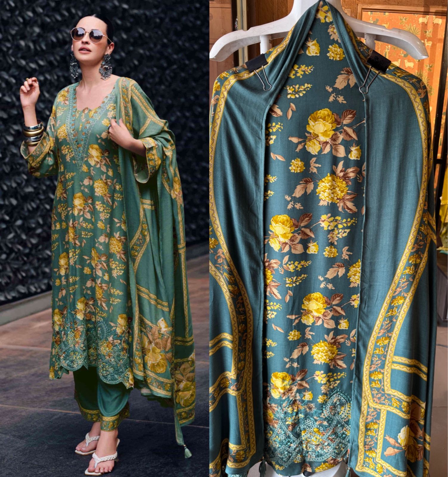 Viscose pashmina printed Shirt