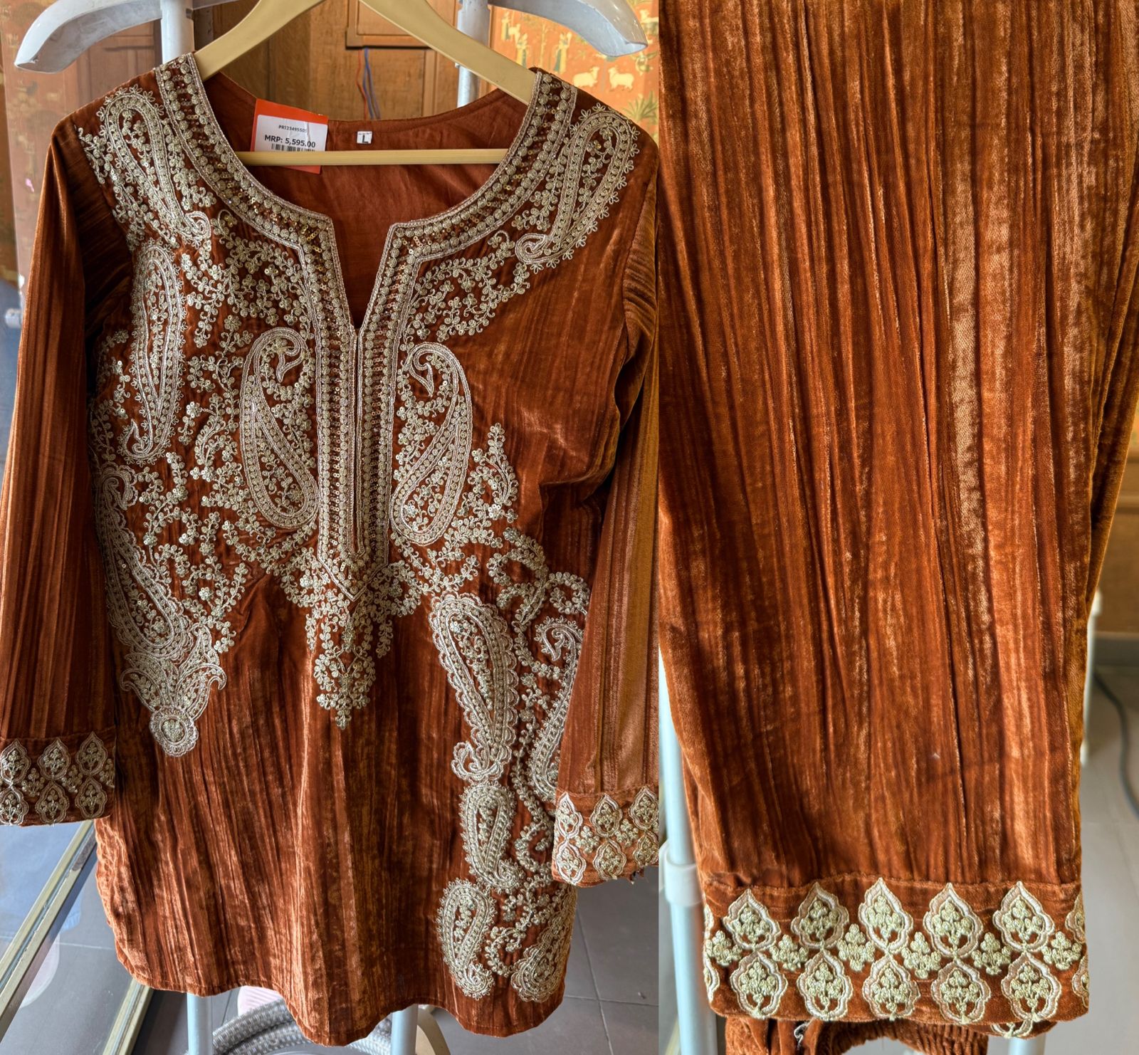 CRUSHED VELVET COORD SET