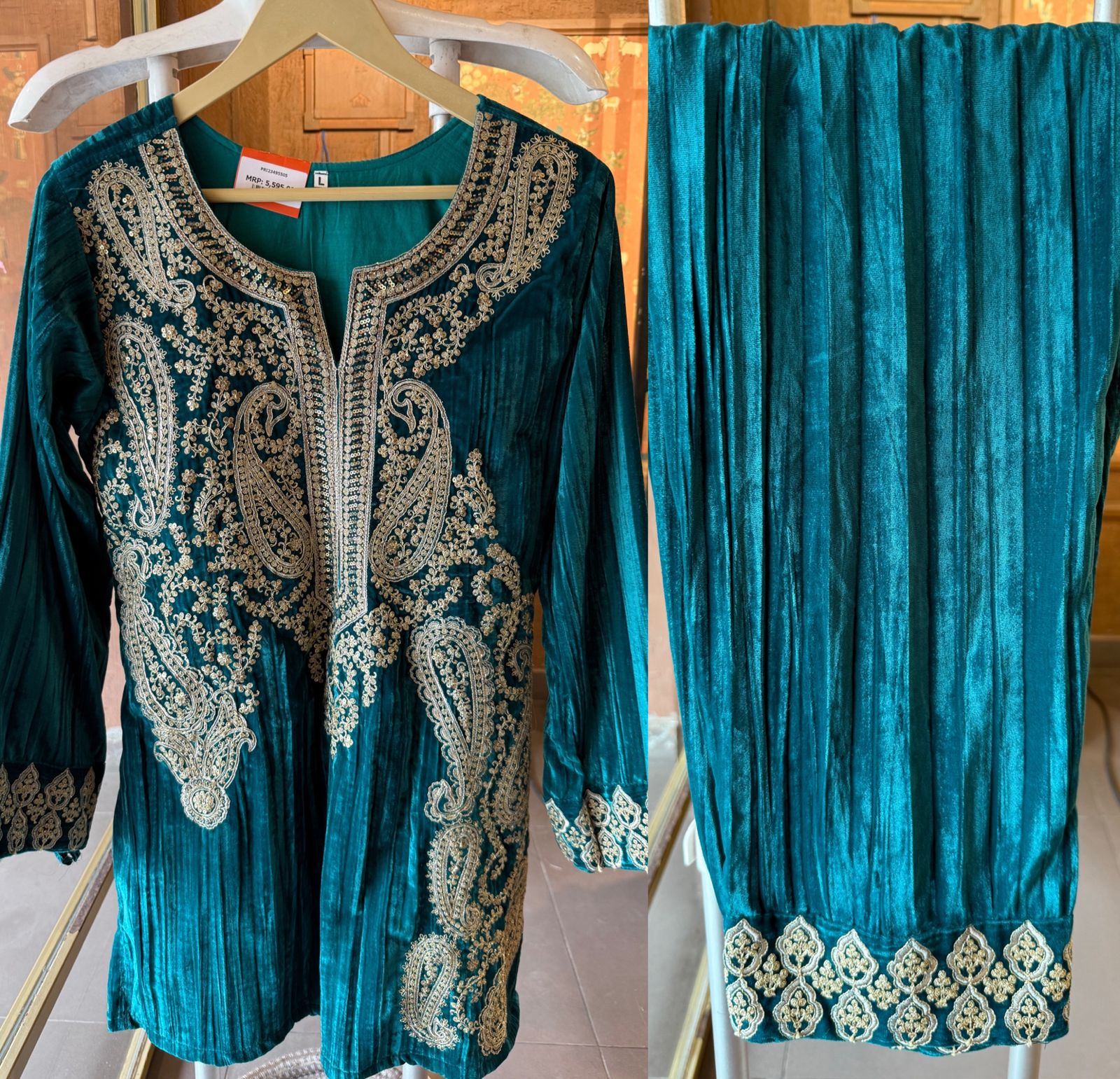 CRUSHED VELVET COORD SET