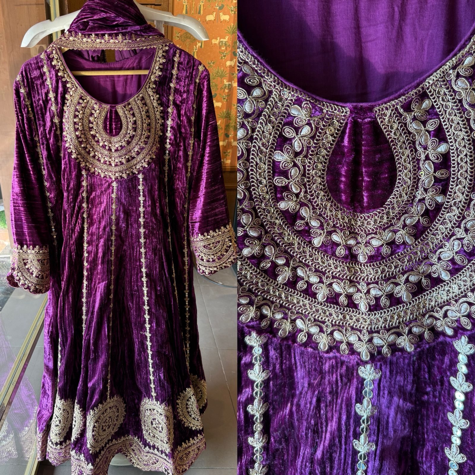 Rich fuchsia anarkali suit