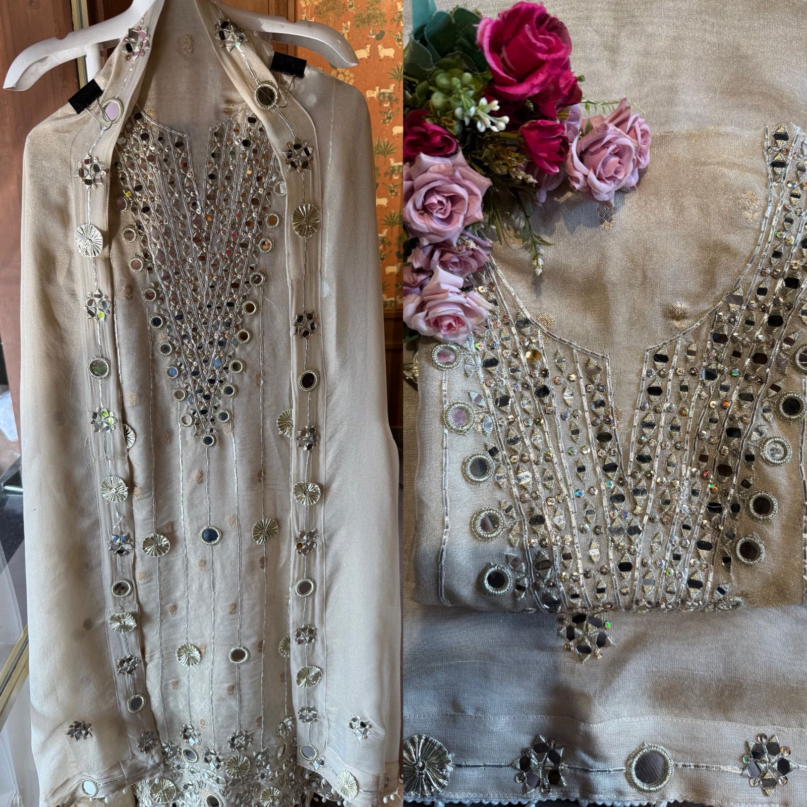 Cream/Ivory base kurta