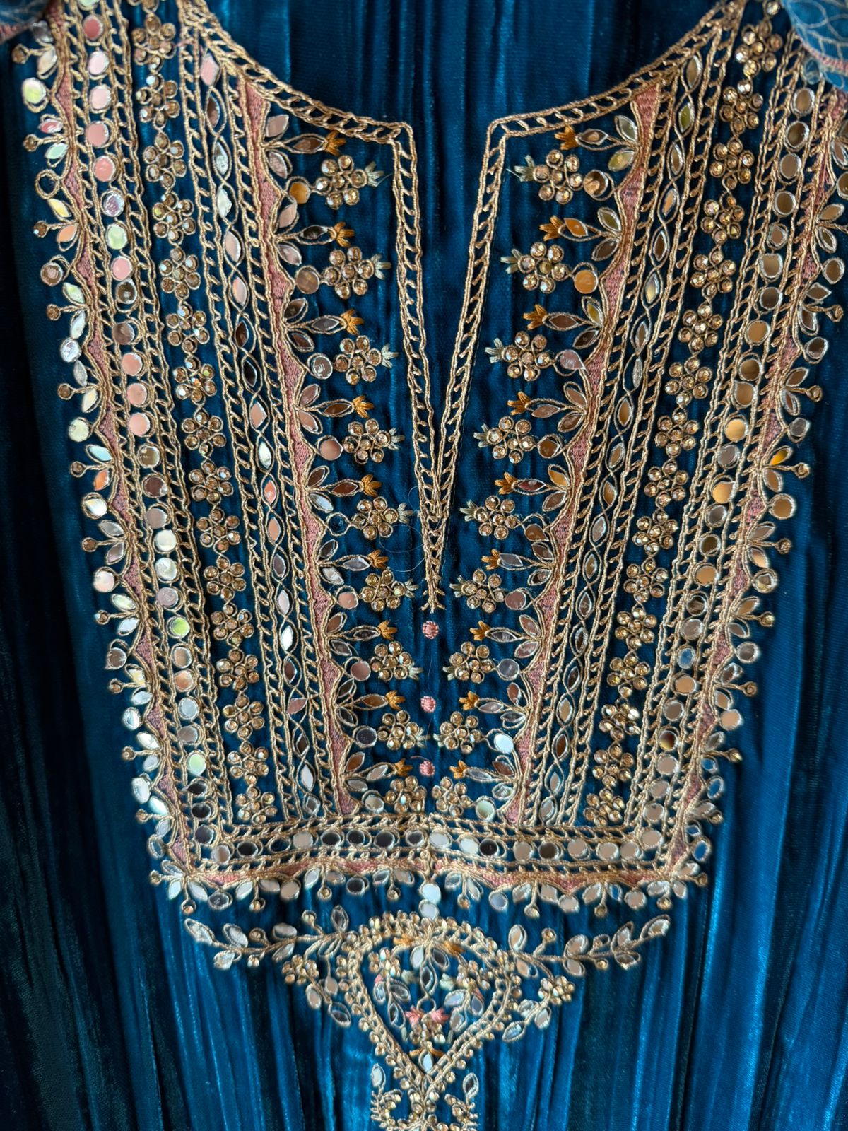 Heavily hand-worked velvet suit