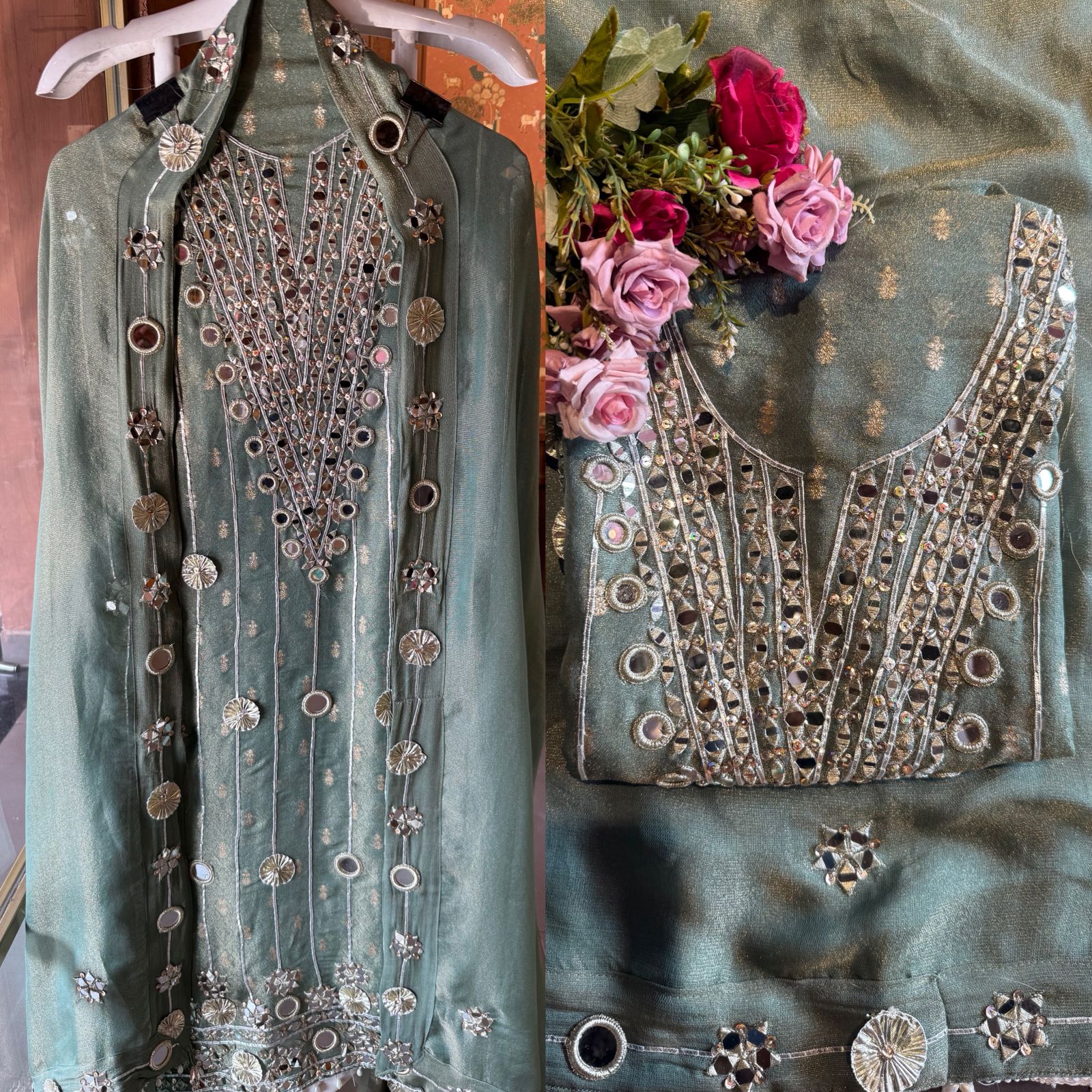 Pastel green kurta