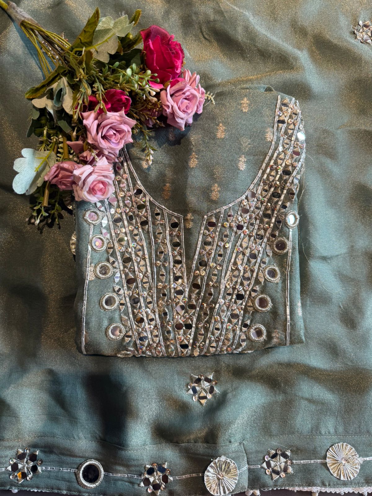 Pastel green kurta