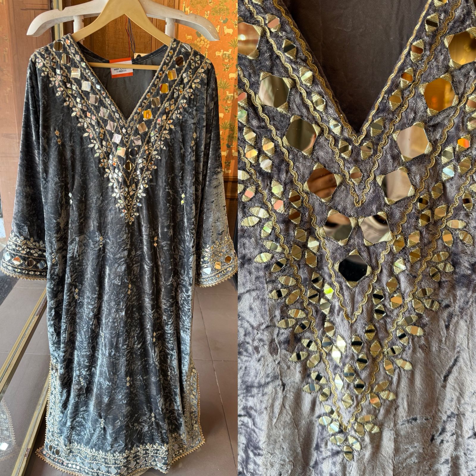 Velvet long Kurta set