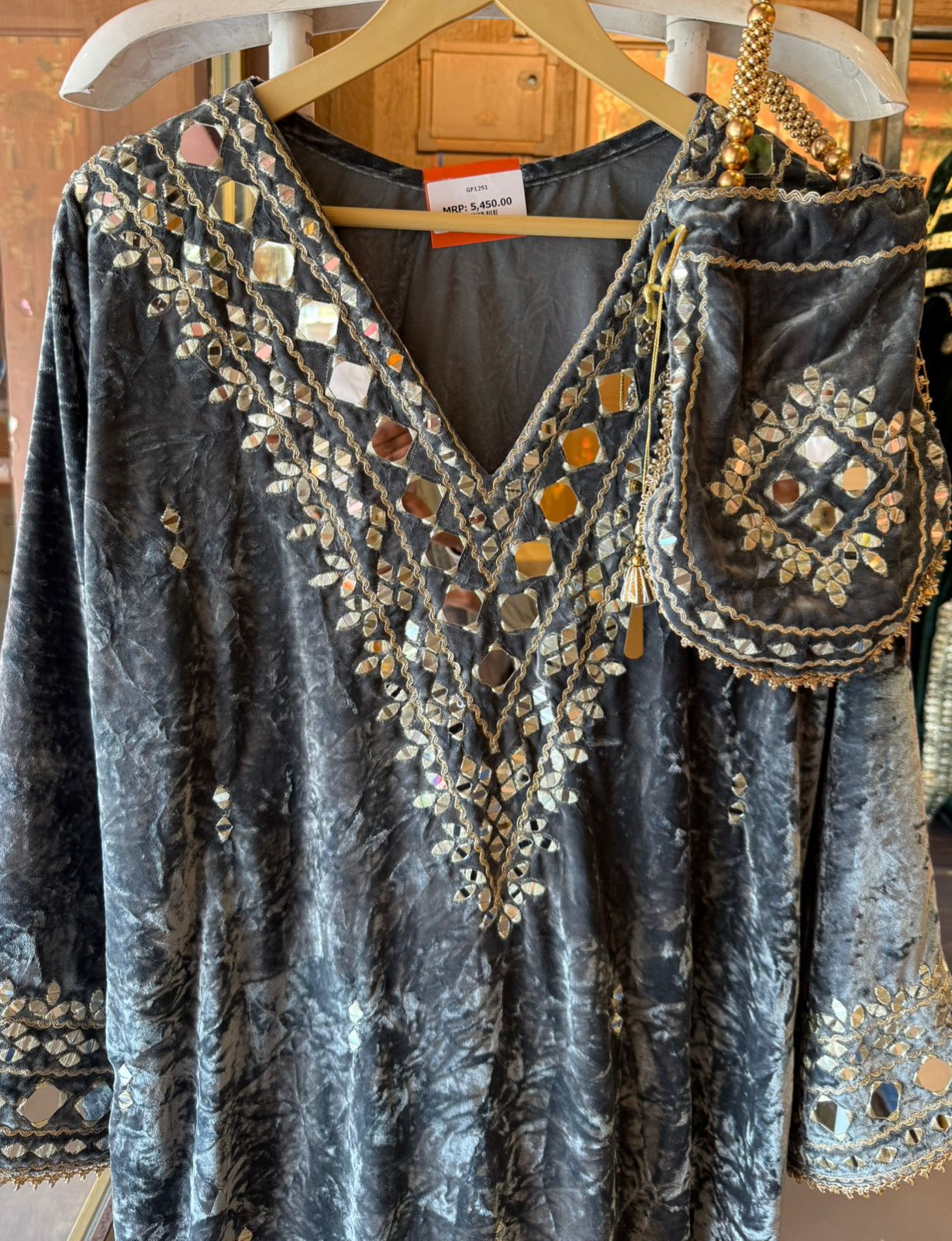 Velvet long Kurta set
