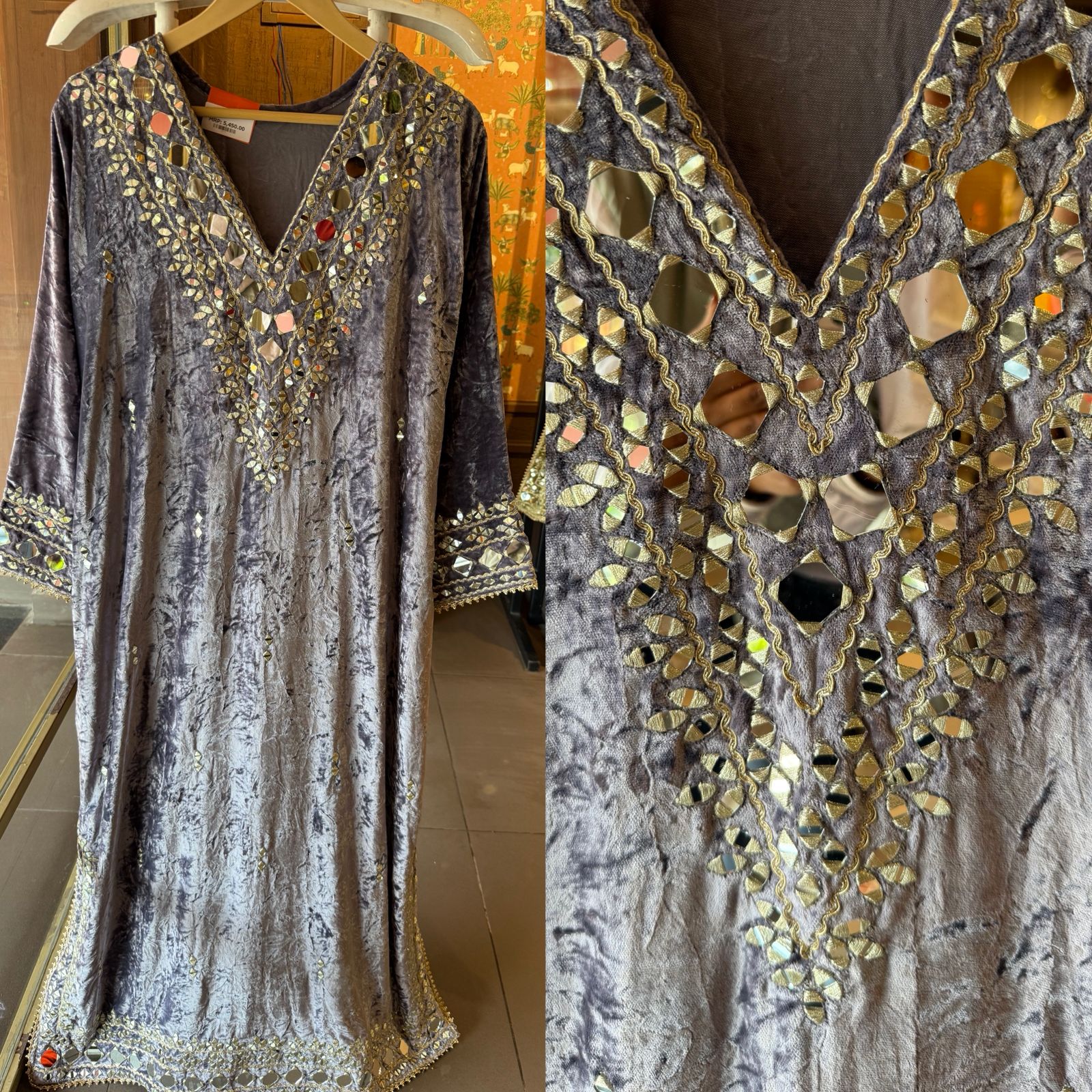 Velvet long Kurta set