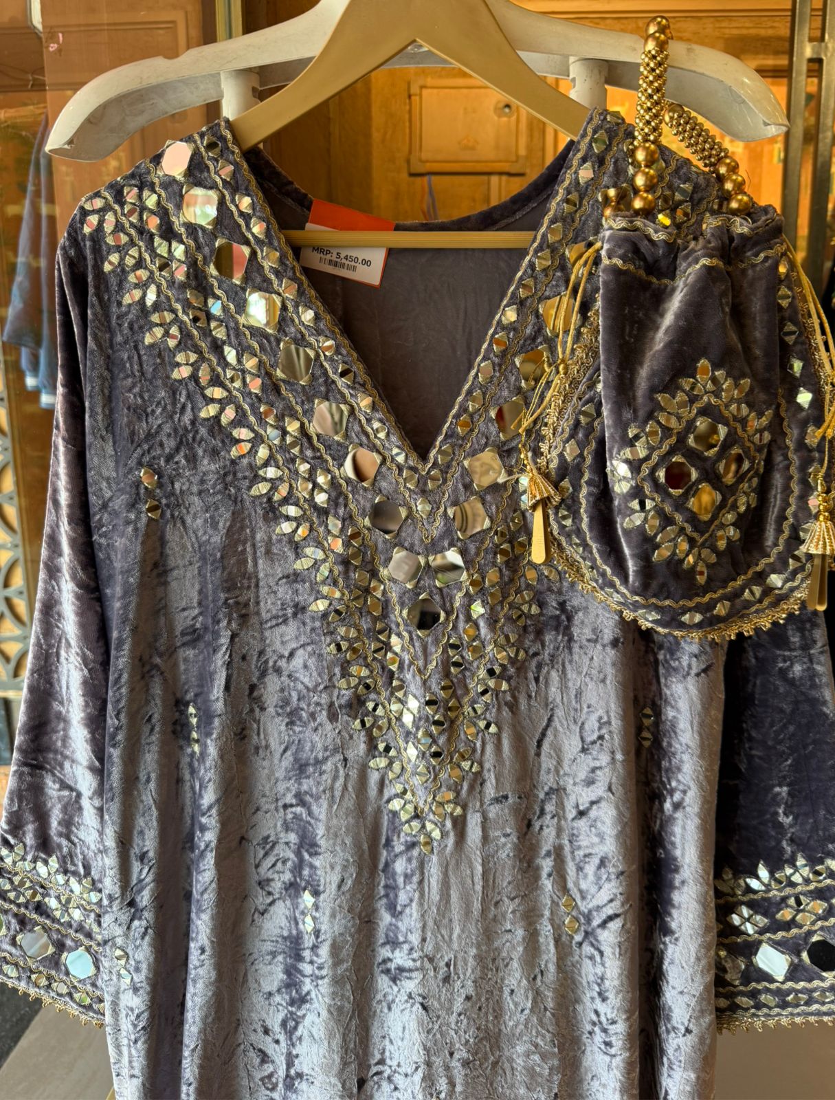 Velvet long Kurta set