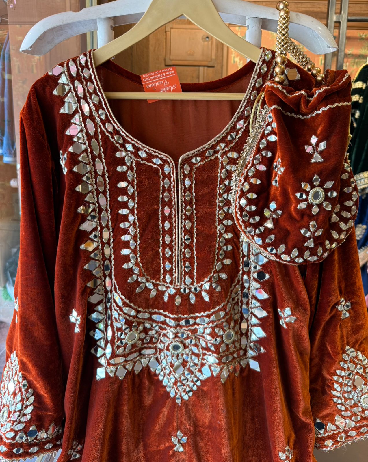 Velvet long Kurta set