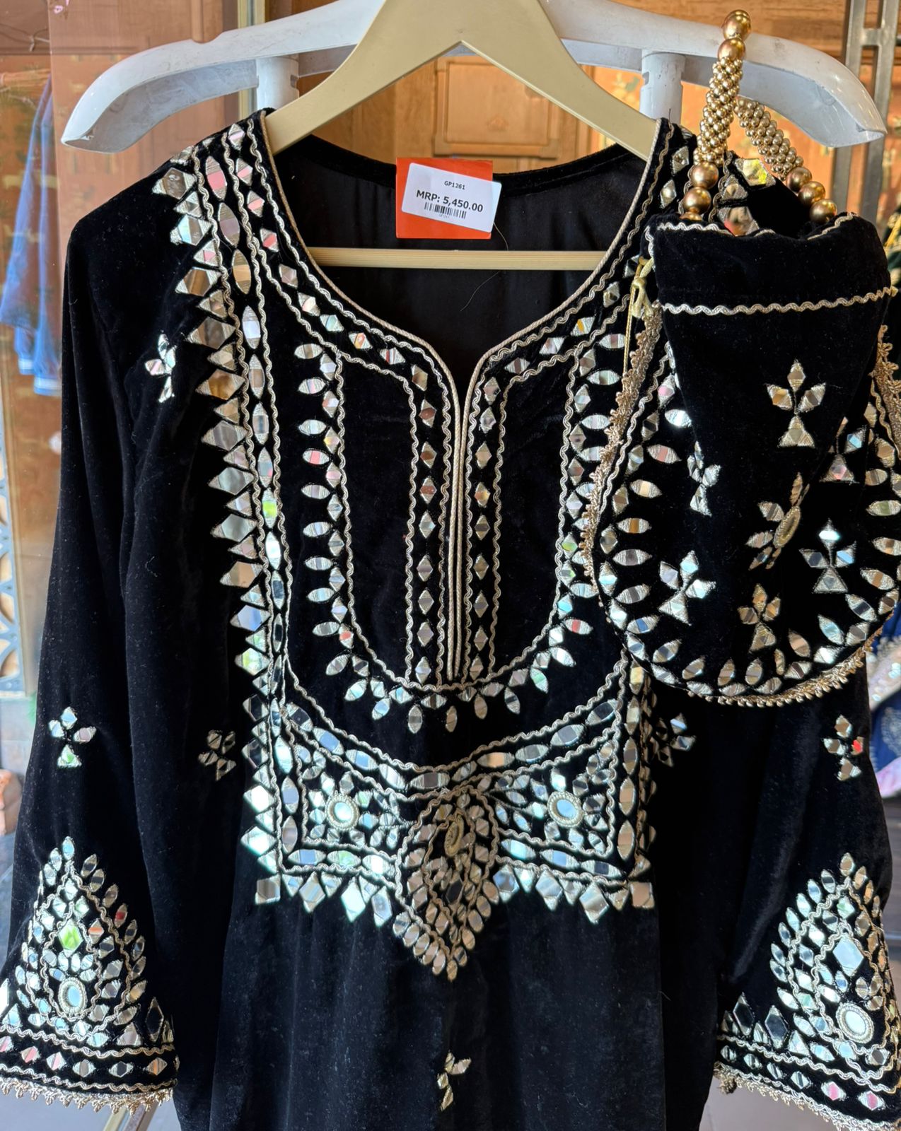 Velvet long Kurta set
