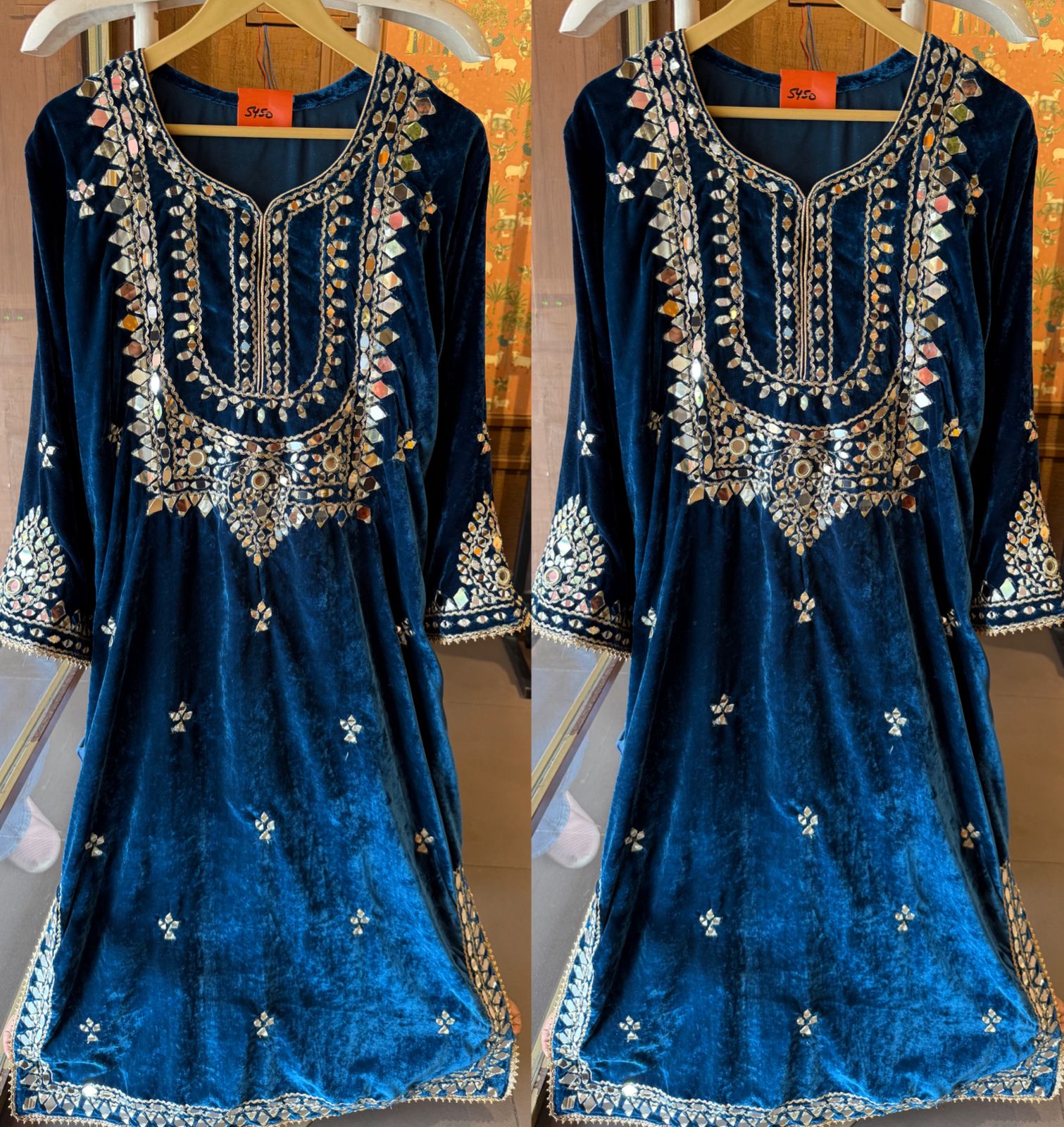 Velvet long Kurta set