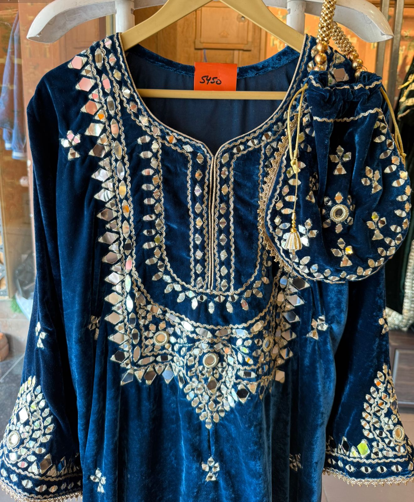 Velvet long Kurta set