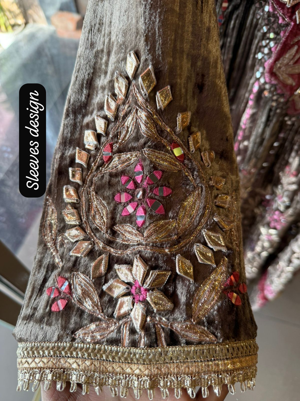 CRUSHED VELVET STITCHED ANARKALI SET