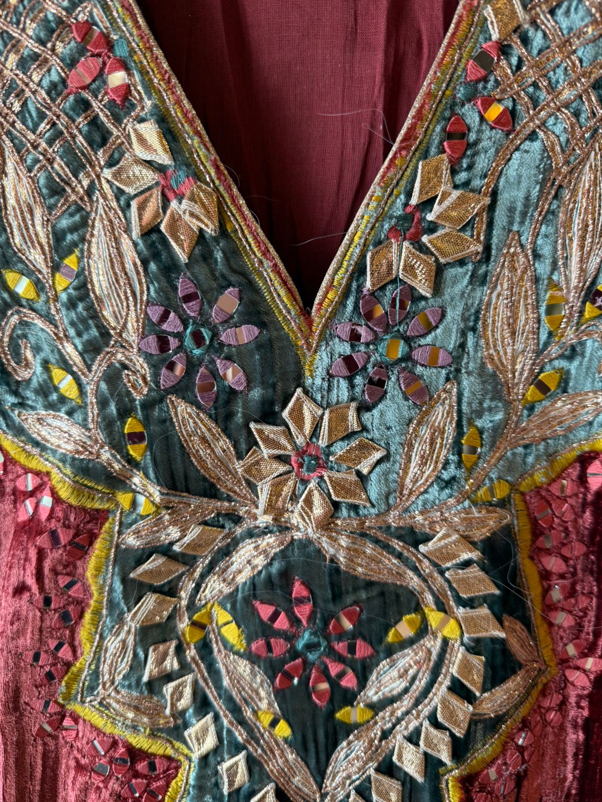 CRUSHED VELVET STITCHED ANARKALI SET