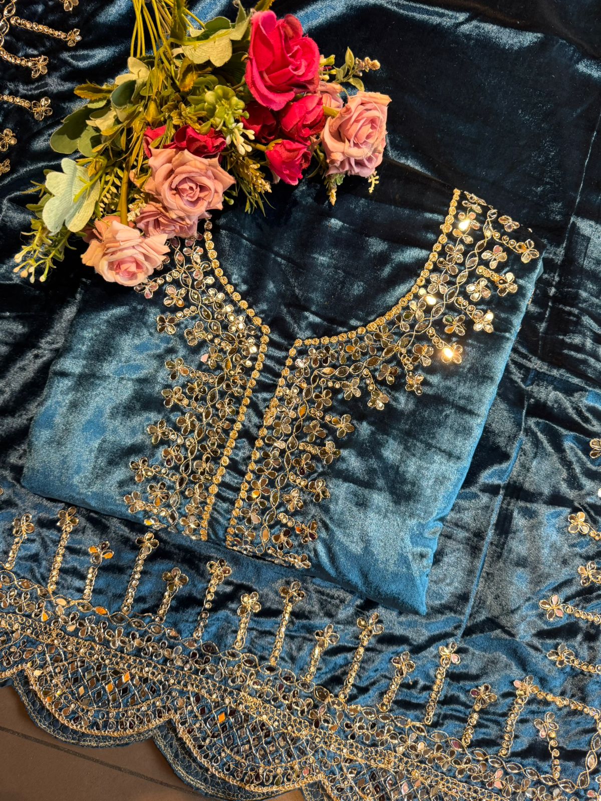 Pure micro velvet plain shirt