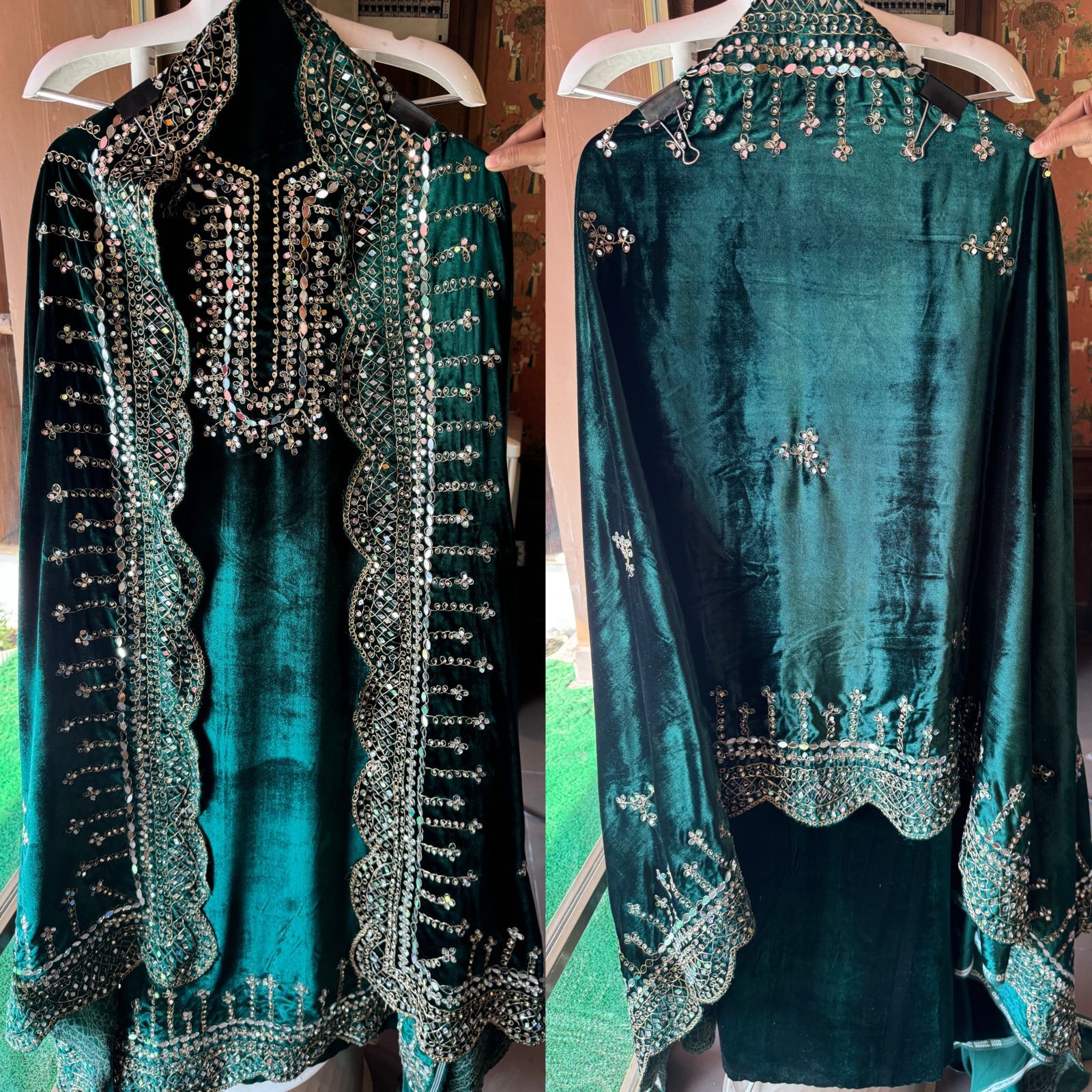 Pure micro velvet plain shirt