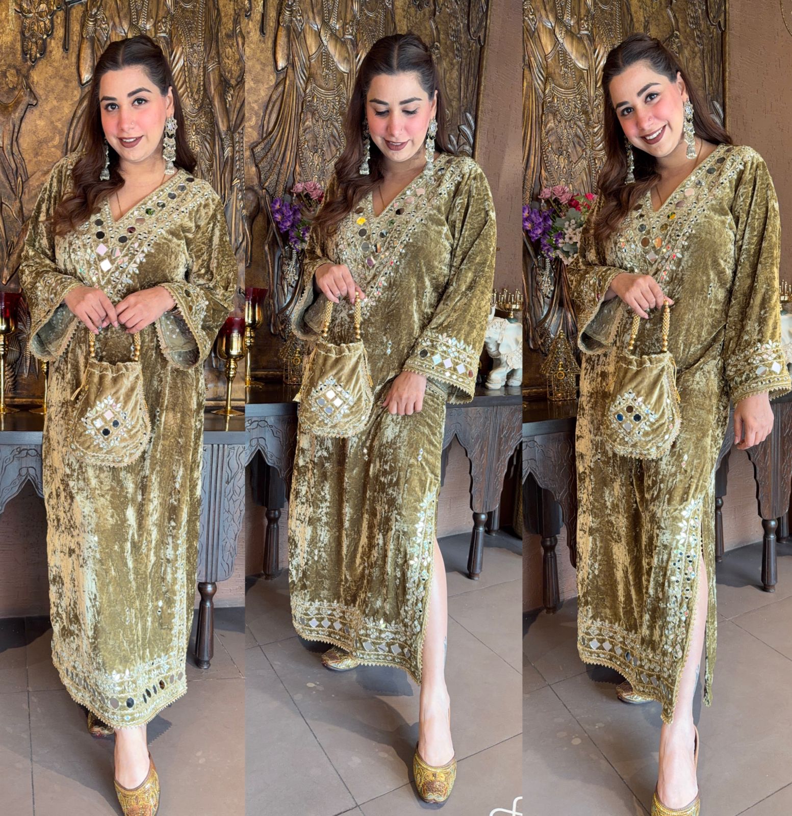 Velvet long Kurta set