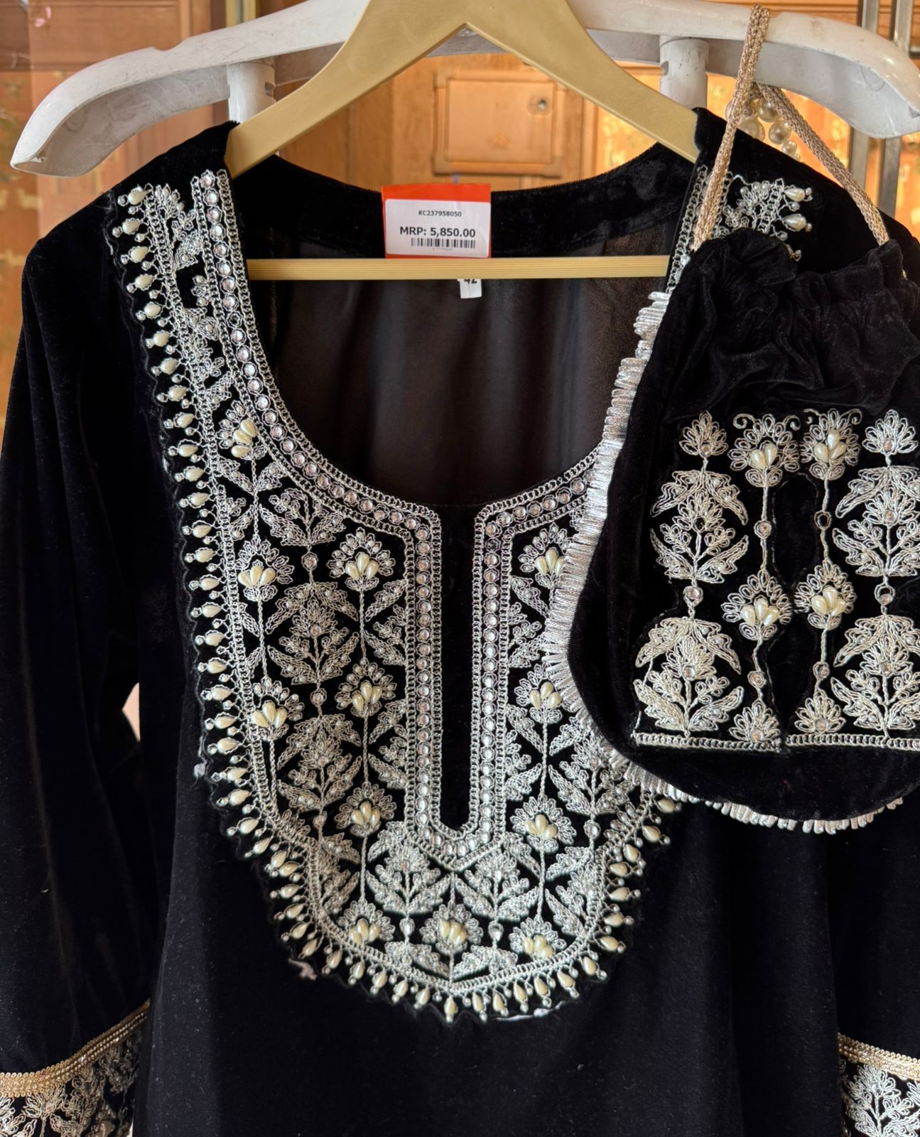 Black velvet embroidered Pakistani/Indian ethnic Set
