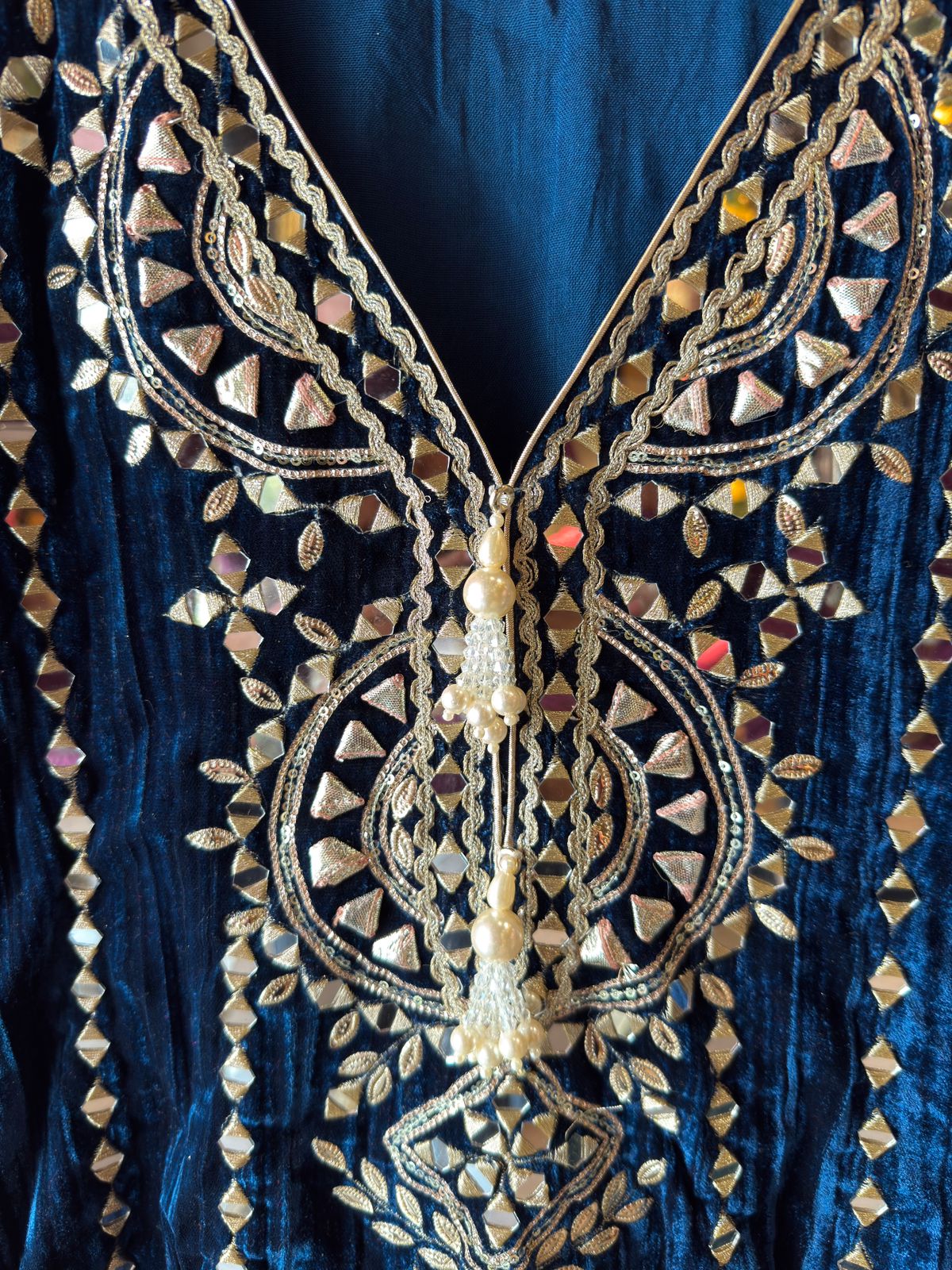 Crushed velvet Stitched anarkali set