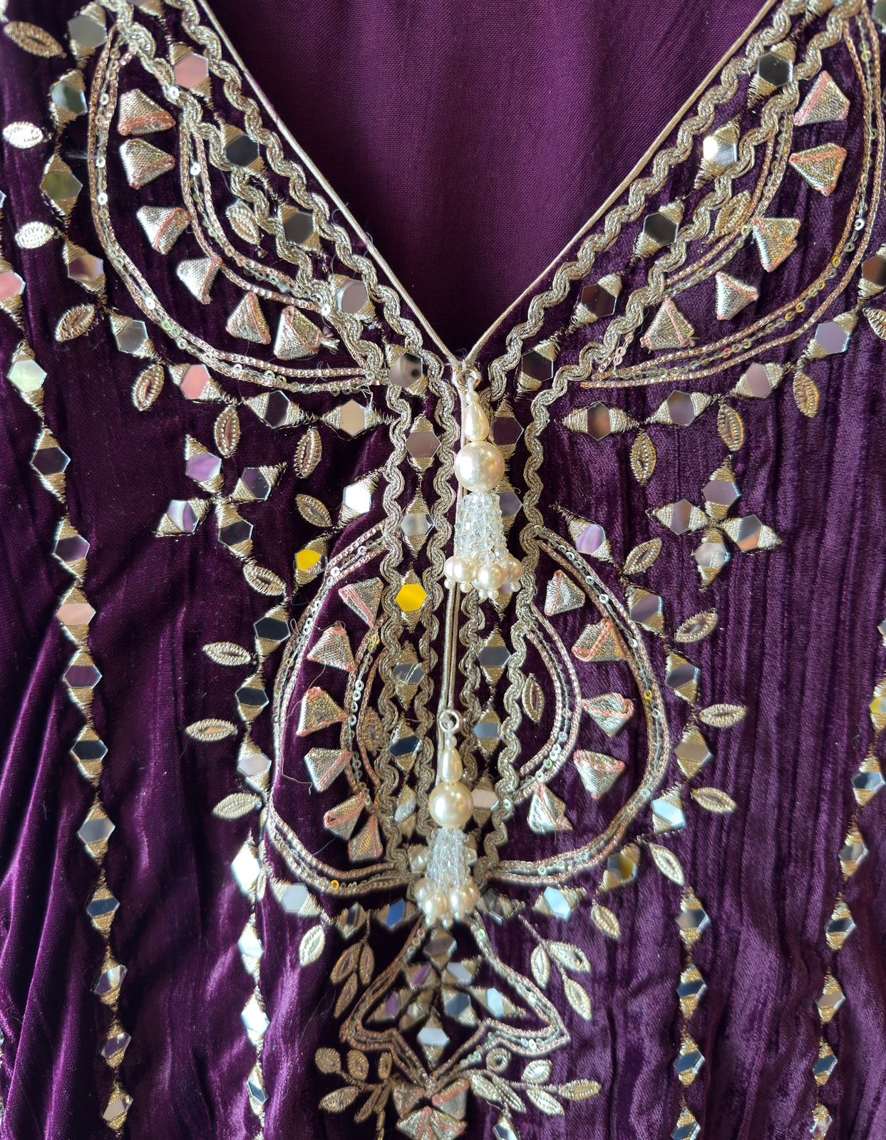 Crushed velvet Stitched anarkali set