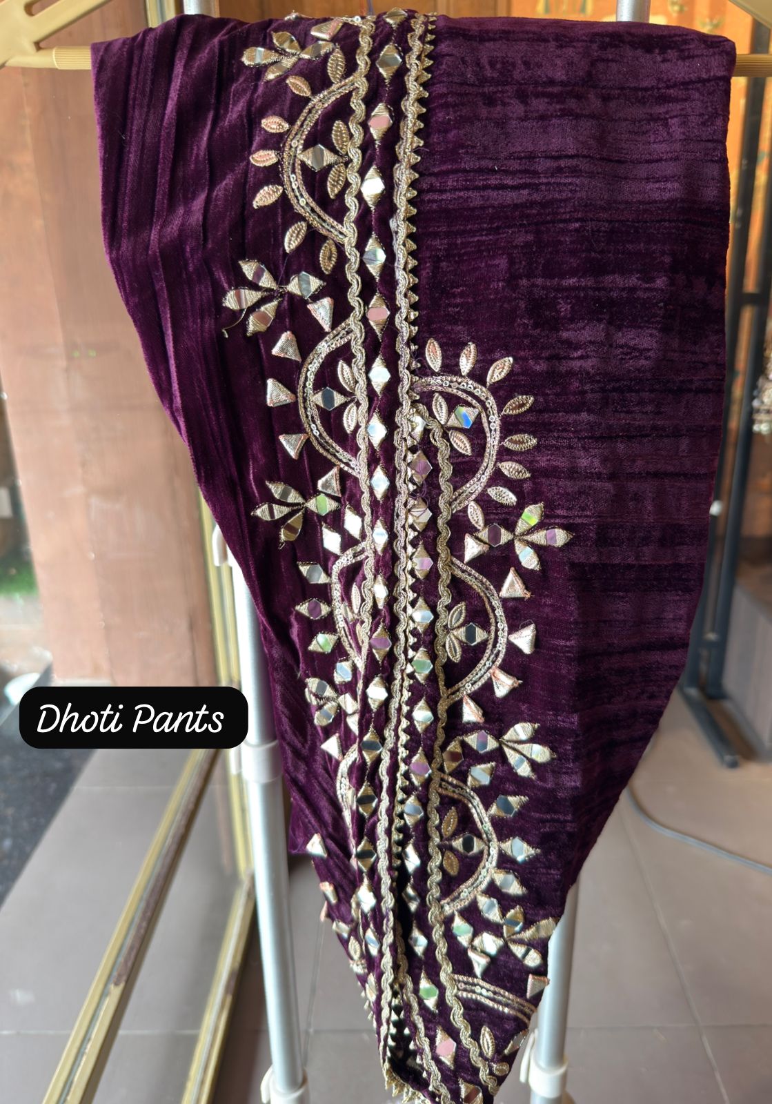 Crushed velvet Stitched anarkali set