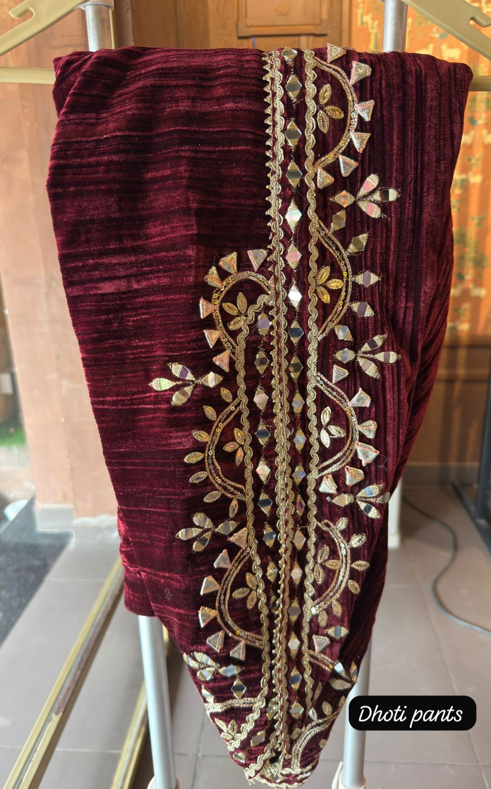 Crushed velvet Stitched anarkali set