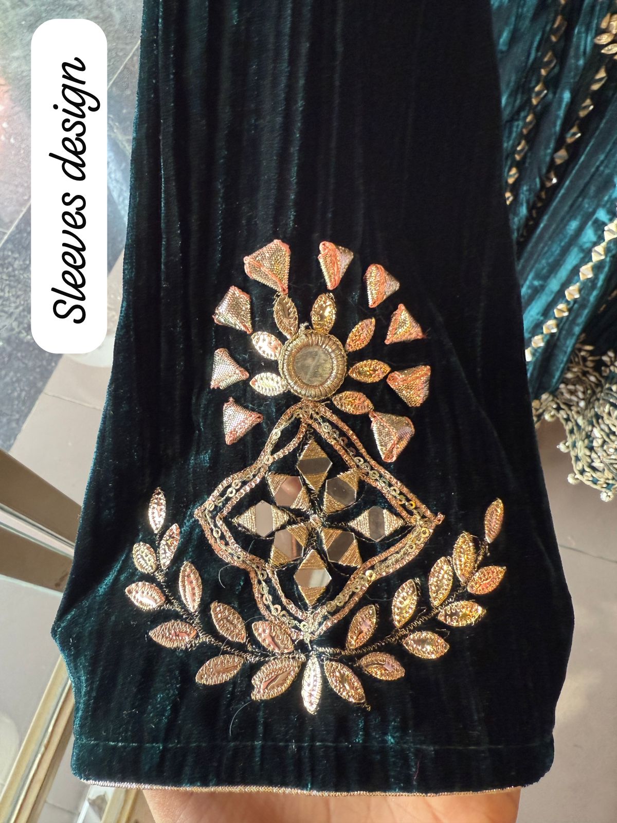 Crushed velvet Stitched anarkali set