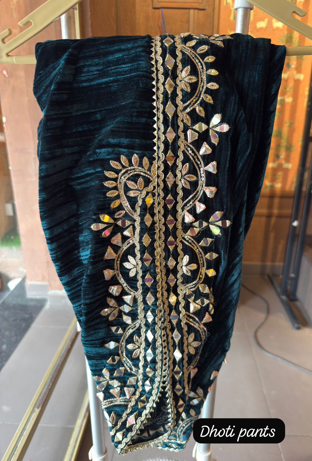 Crushed velvet Stitched anarkali set
