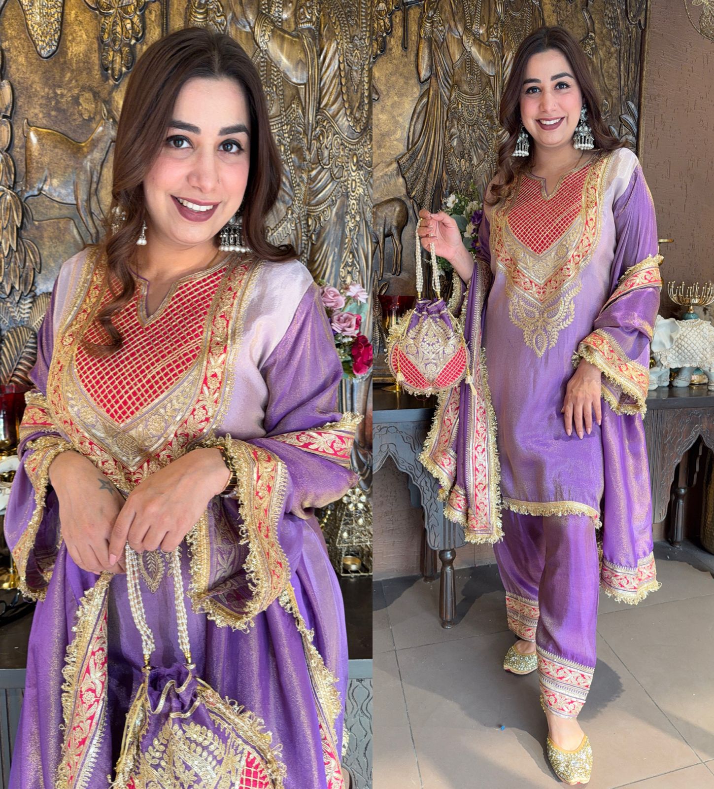 Traditional suit with heavy embellishment