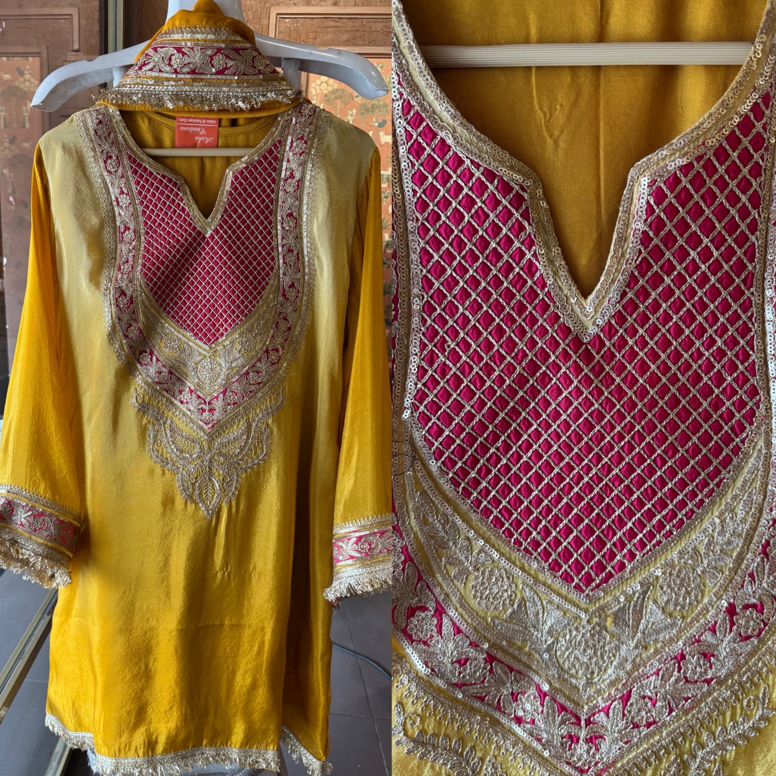 Traditional suit with heavy embellishment