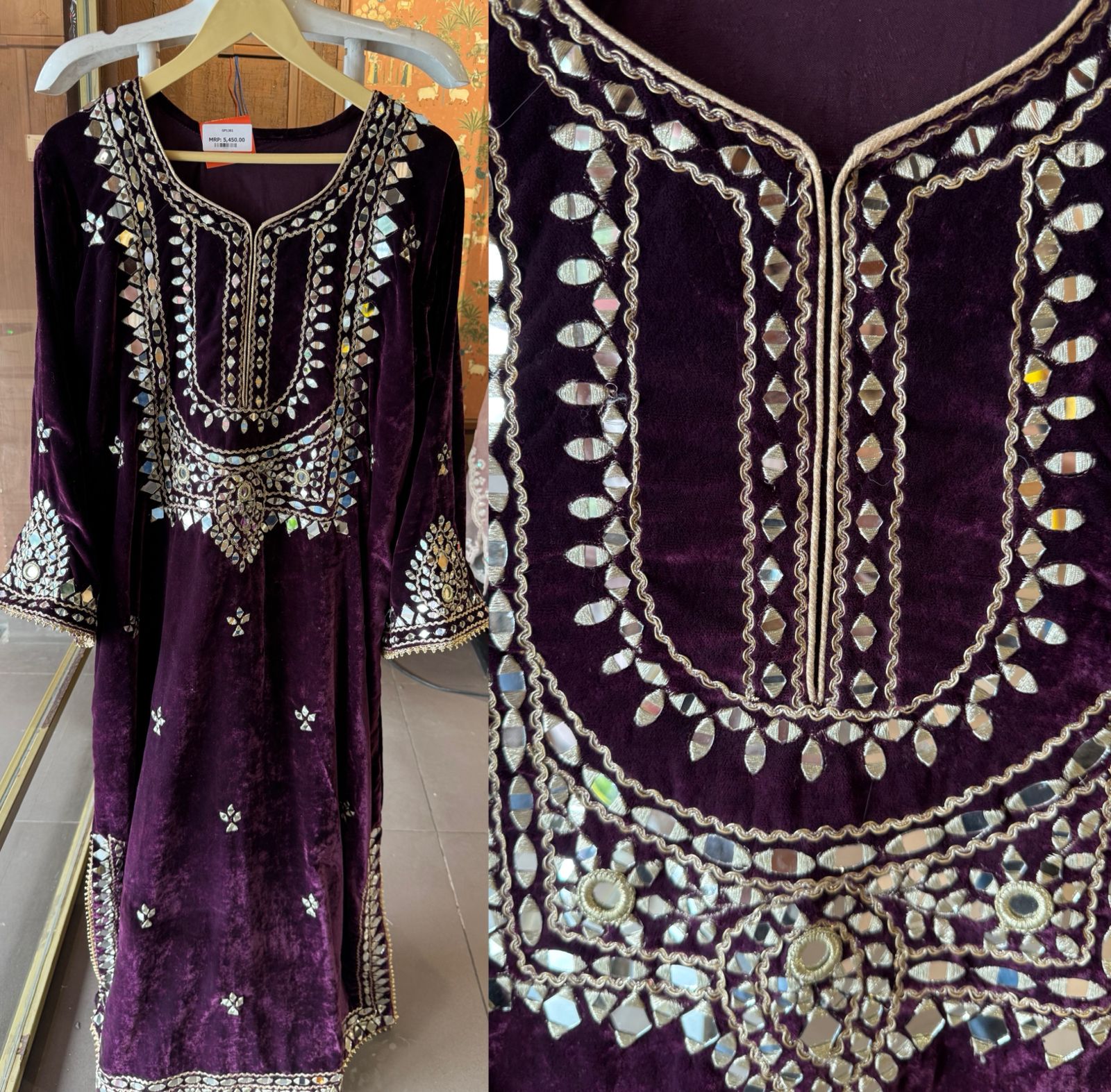 Velvet long Kurta set