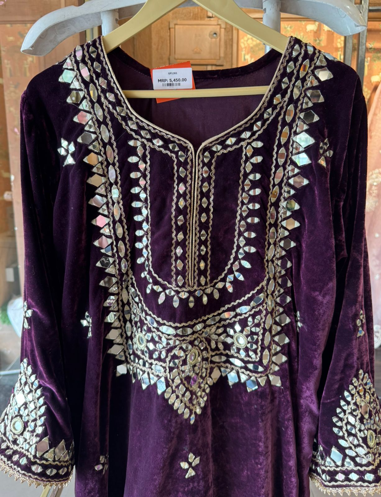 Velvet long Kurta set